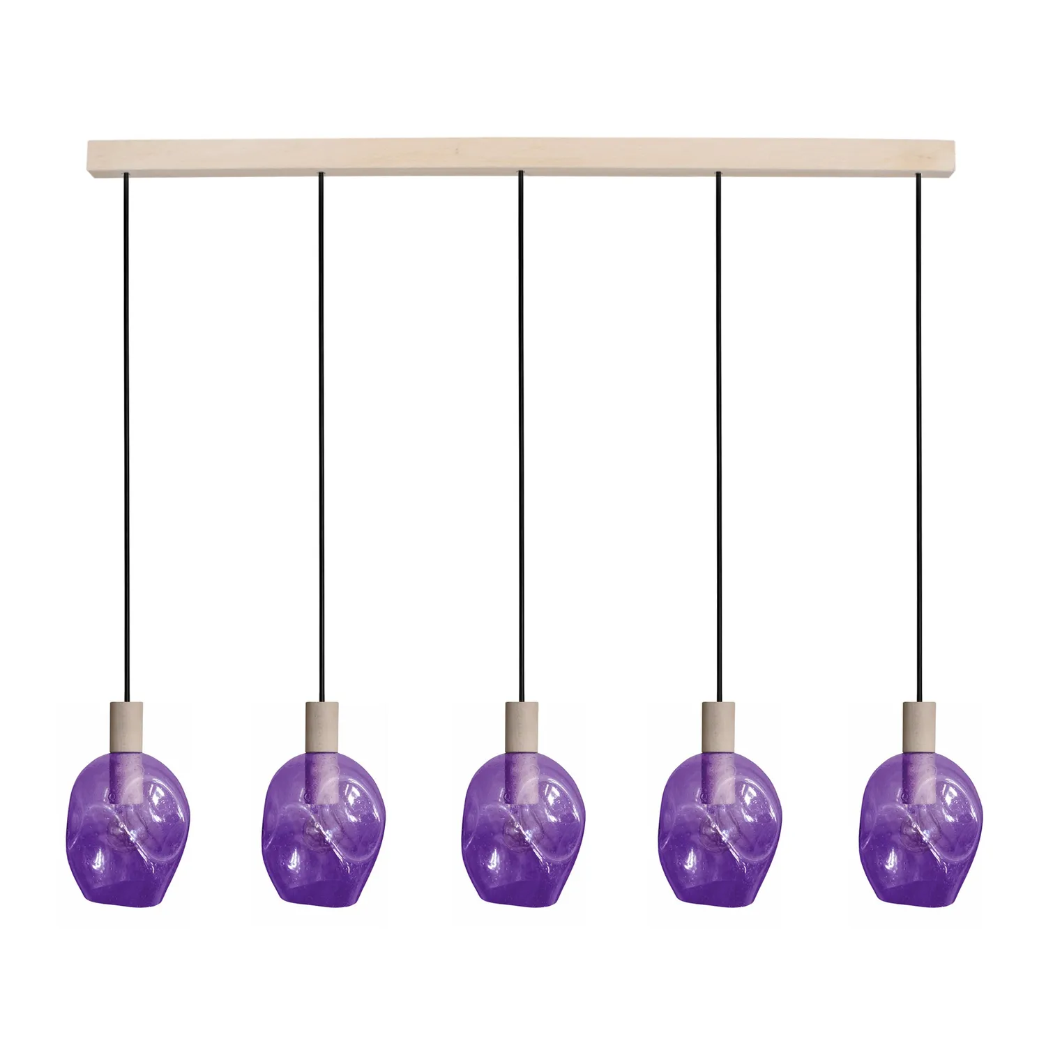 Tosel Vingolf lampadario legno 5 luci trasparente
