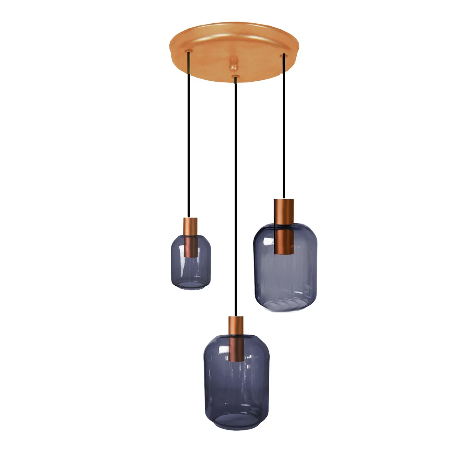 Tosel Svalbard Small lampadario rame trasparente vetro