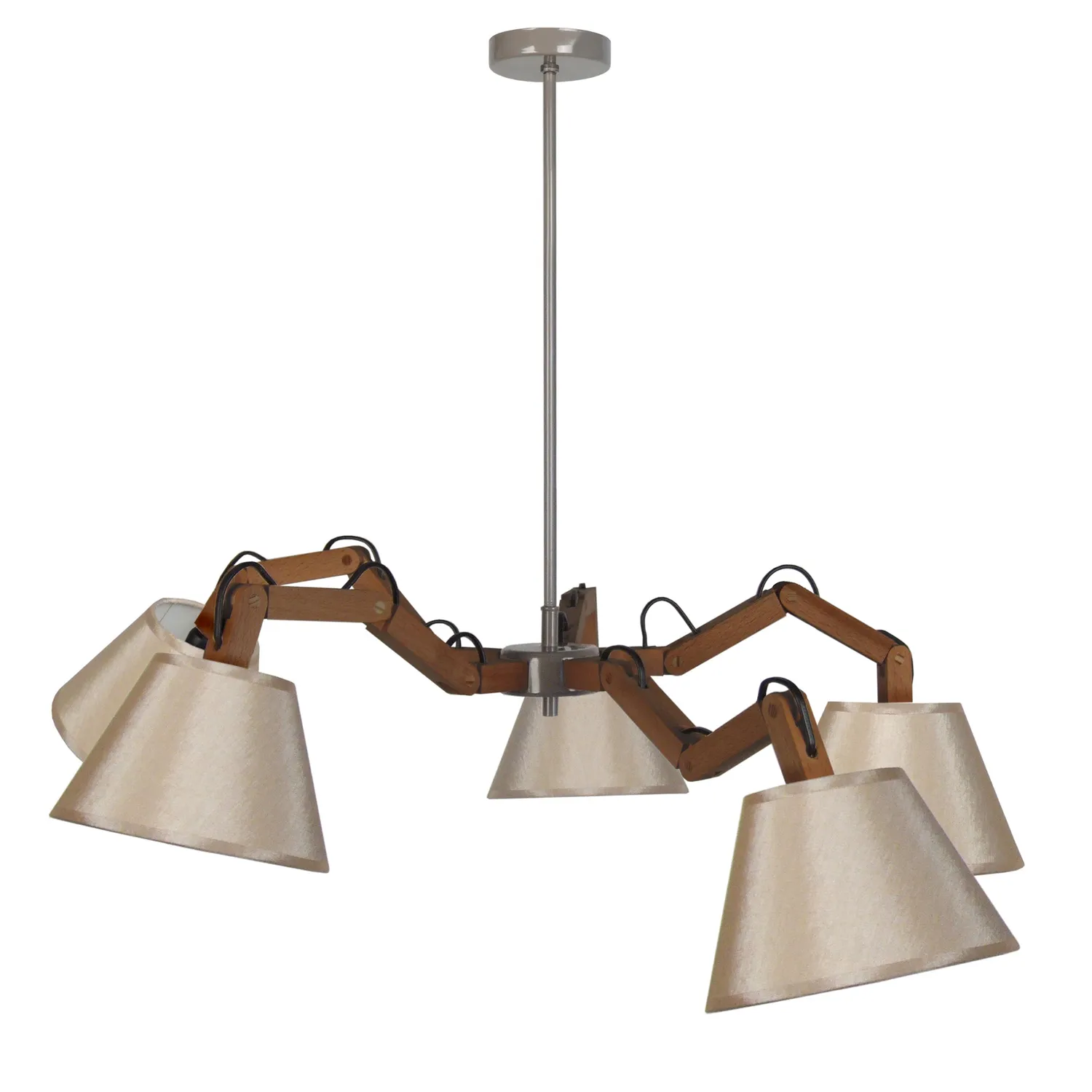 Tosel Freki lampadario legno naturale 90cm 3 luci E14