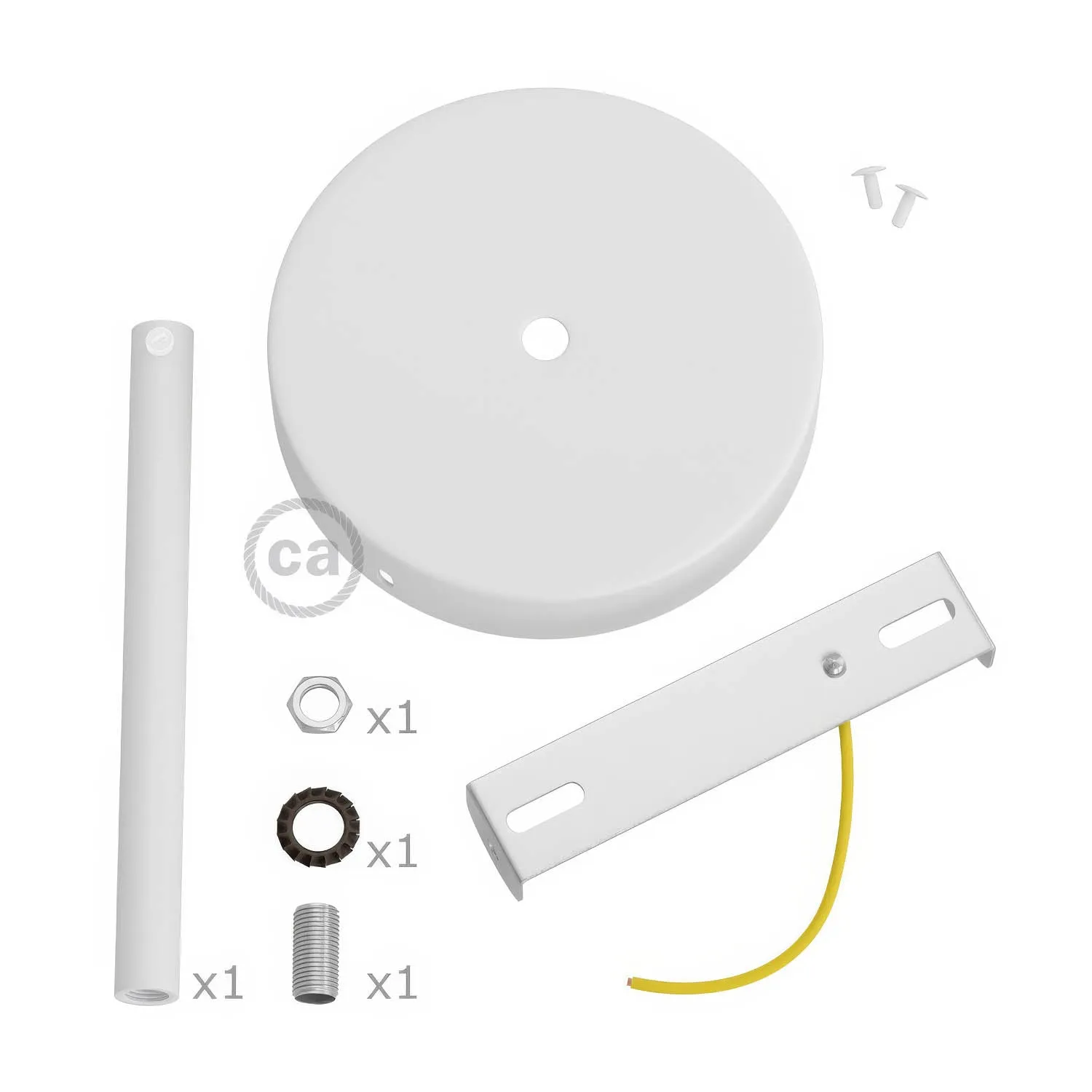 Creative Cables rosone soffitto metallo bianco opaco 120 mm