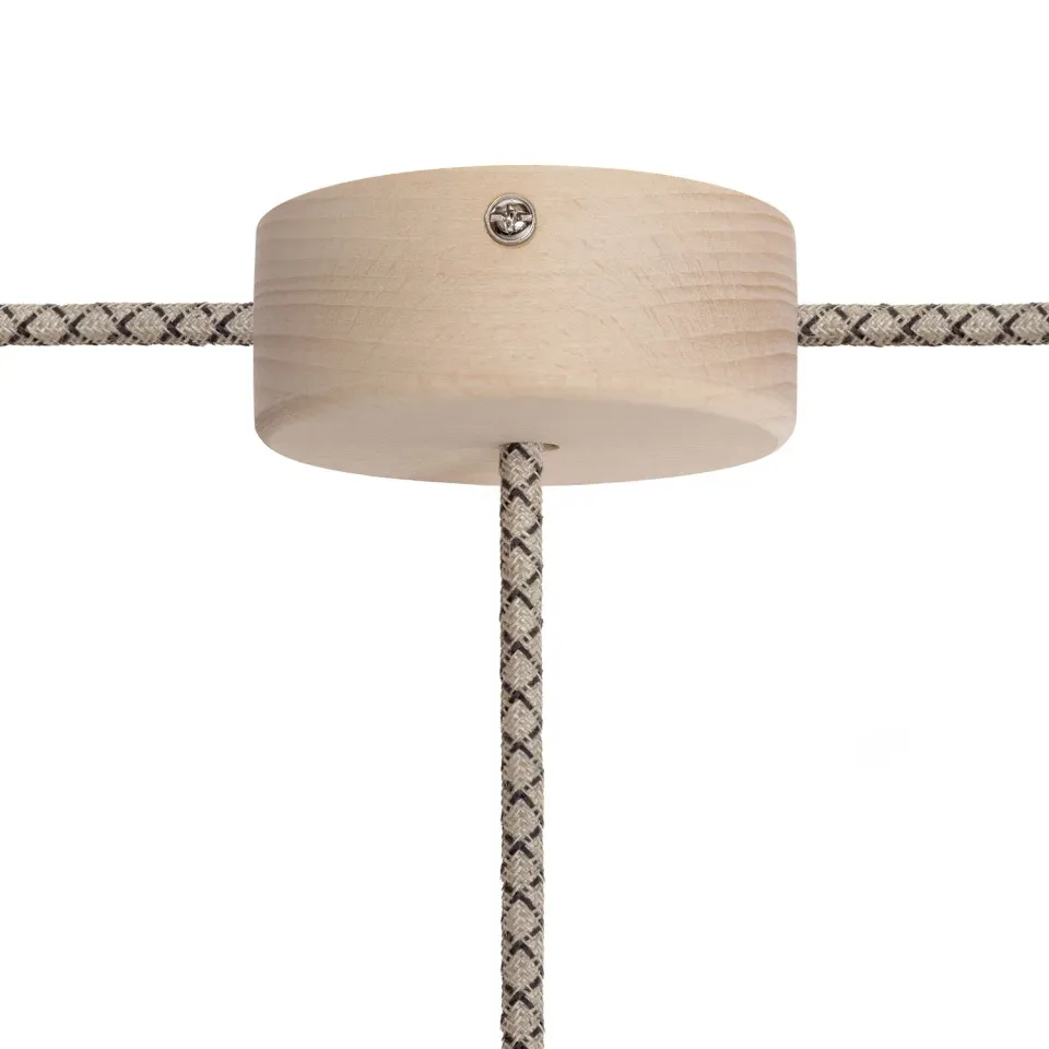 Creative Cables Mini rosone legno 3 fori neutro
