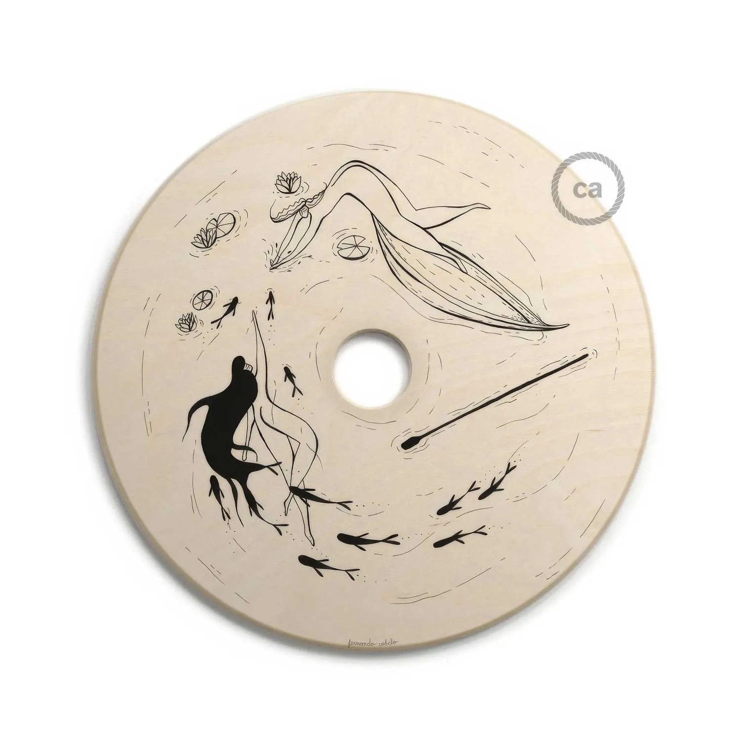 Creative Cables UFO paralume legno 33 cm Fernando Cobelo