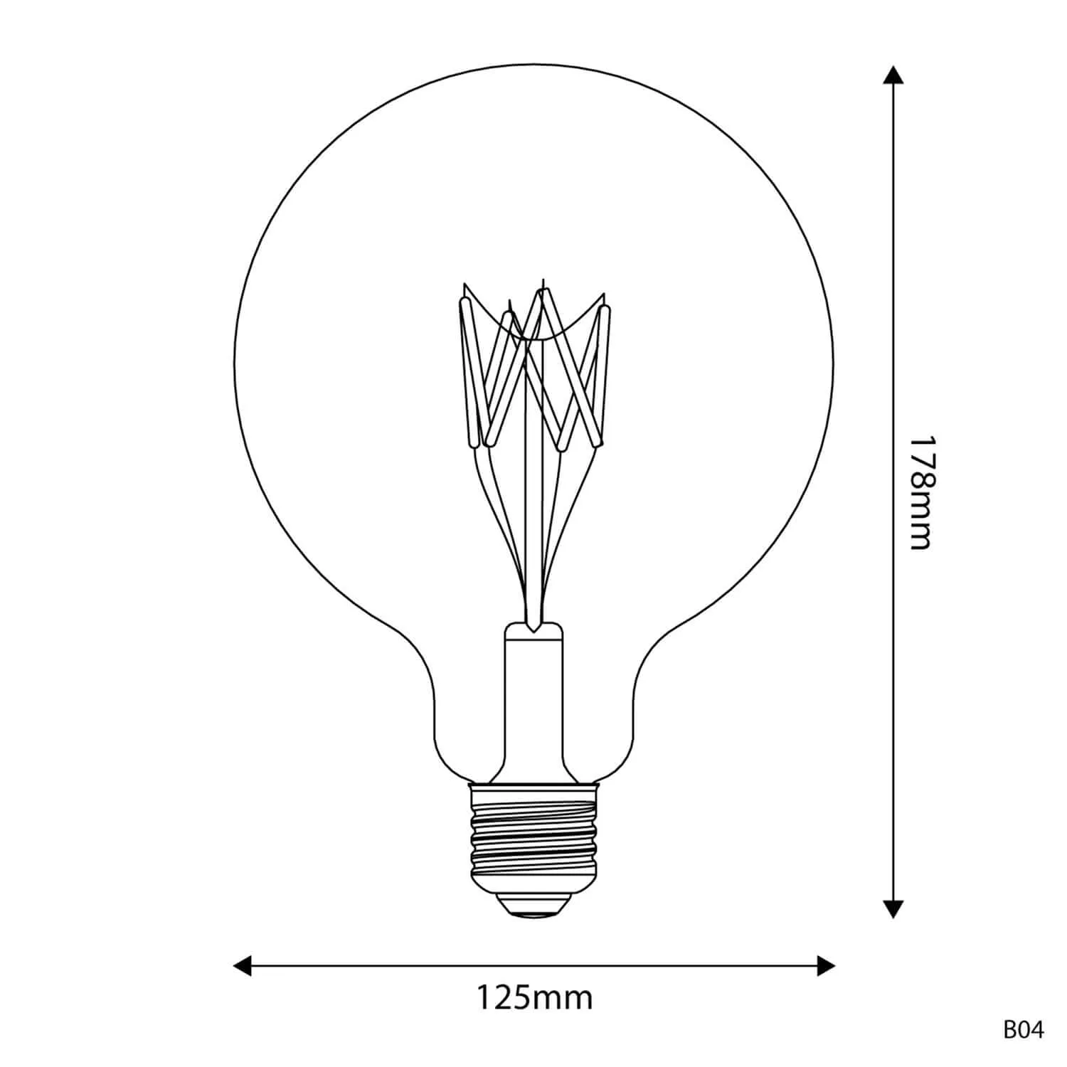 Creative Cables B04 Lampadina LED G125 5V E27 2500K 110Lm
