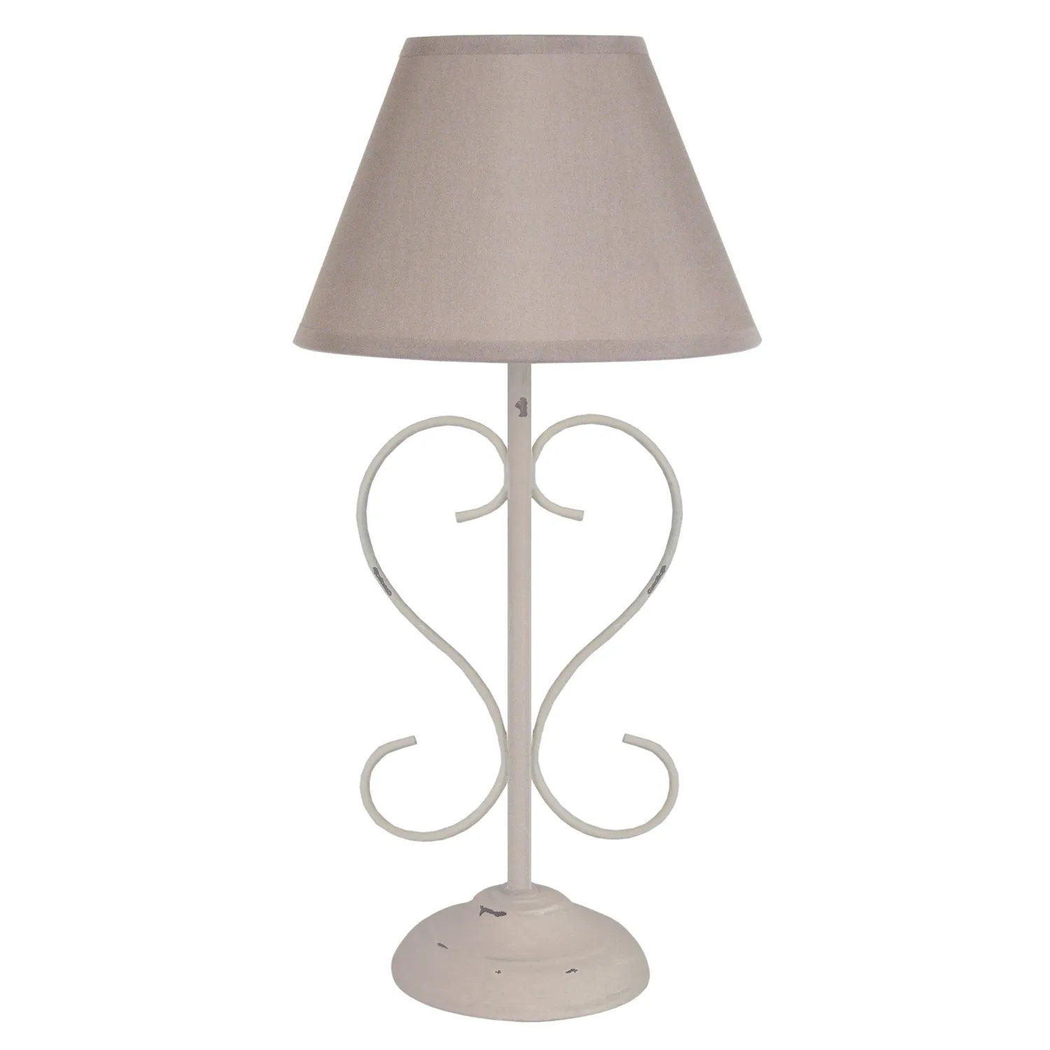 Tosel Belcastel lampada comodino metallo bianca ecrù