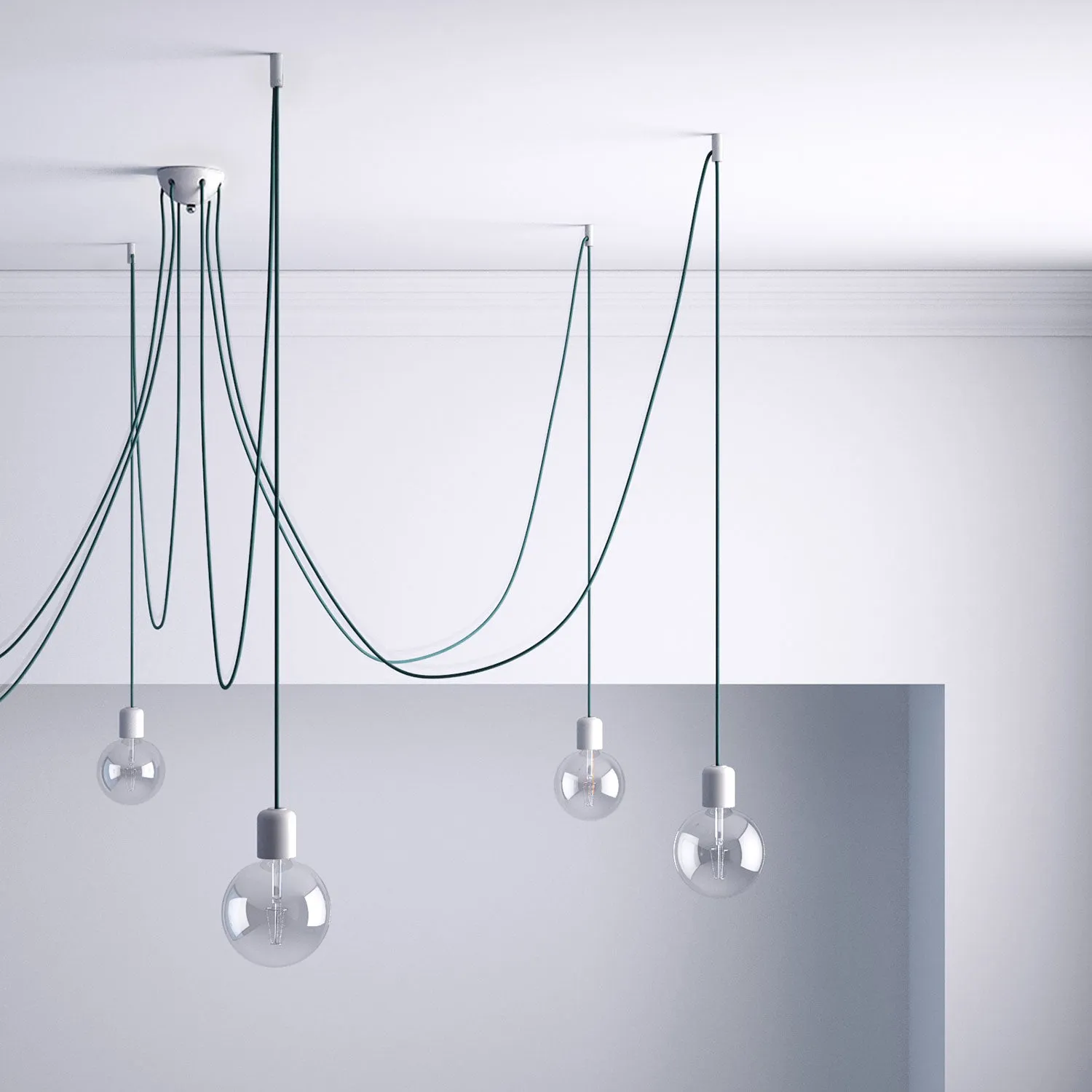 Creative Cables gancio soffitto swag hook bianco cavo tessuto