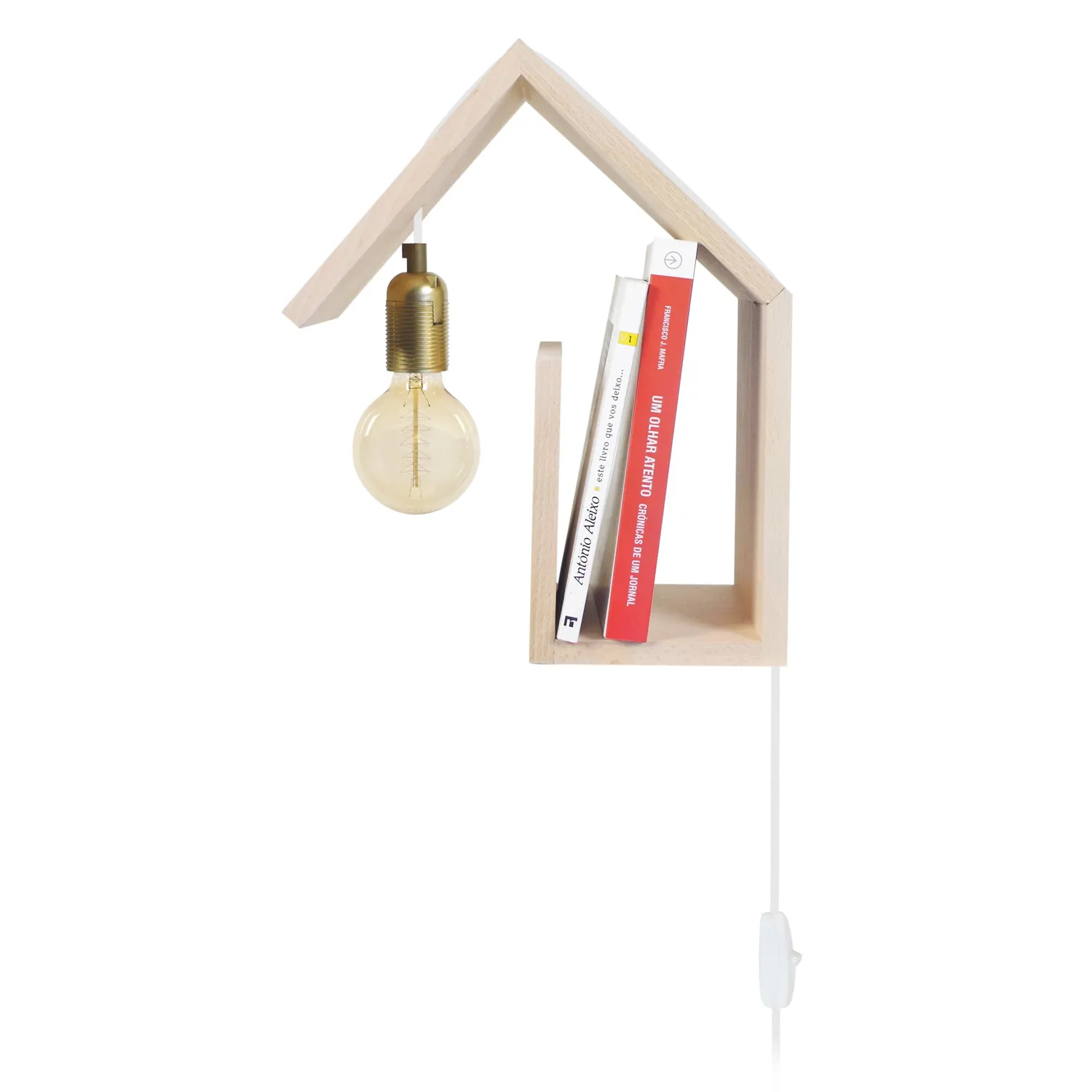 Tosel Cottage applique legno conica naturale e nero