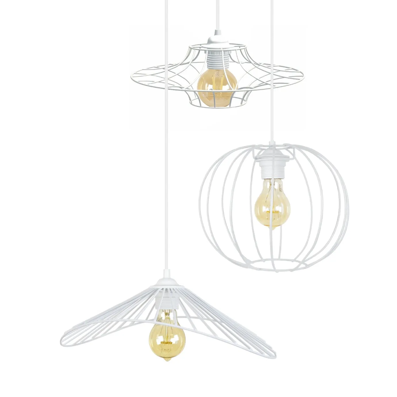 Tosel Asolo Lady Ufo lampadario 45 cm bianco metallo