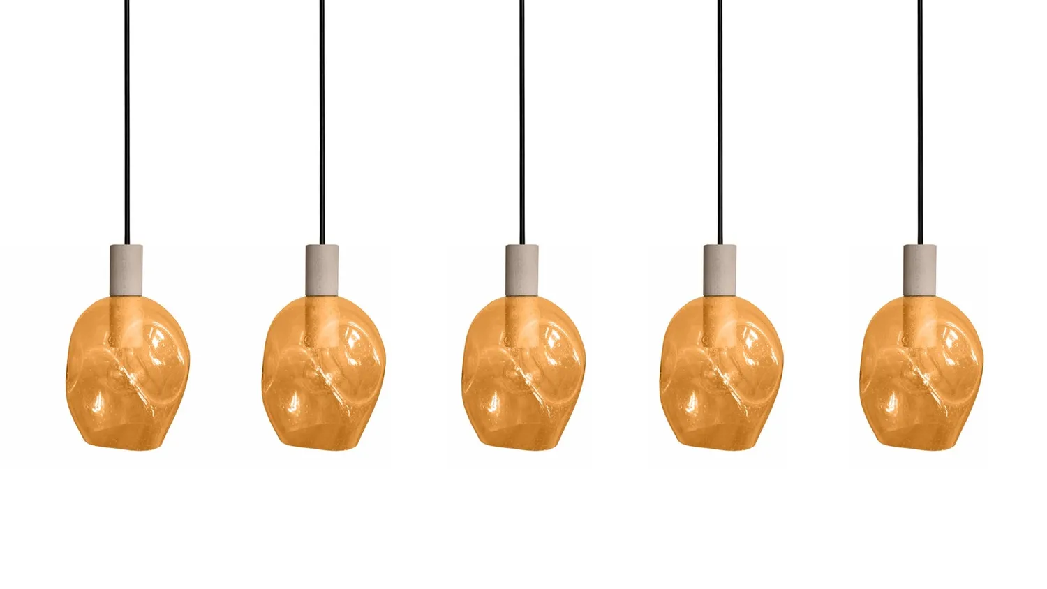 Tosel Vingolf lampadario legno 5 luci trasparente