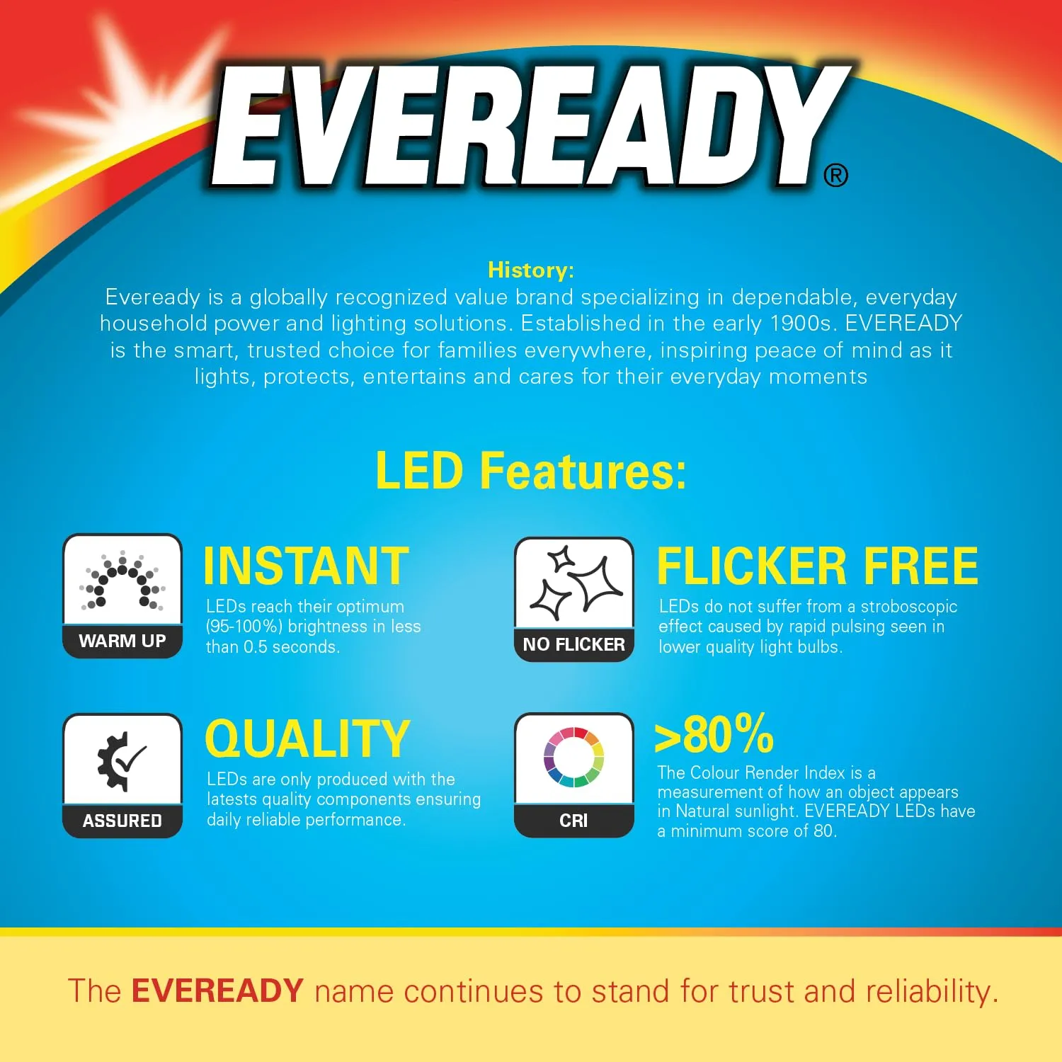 Eveready lampadina LED E27 8,5W 3000K 3 pezzi luce calda
