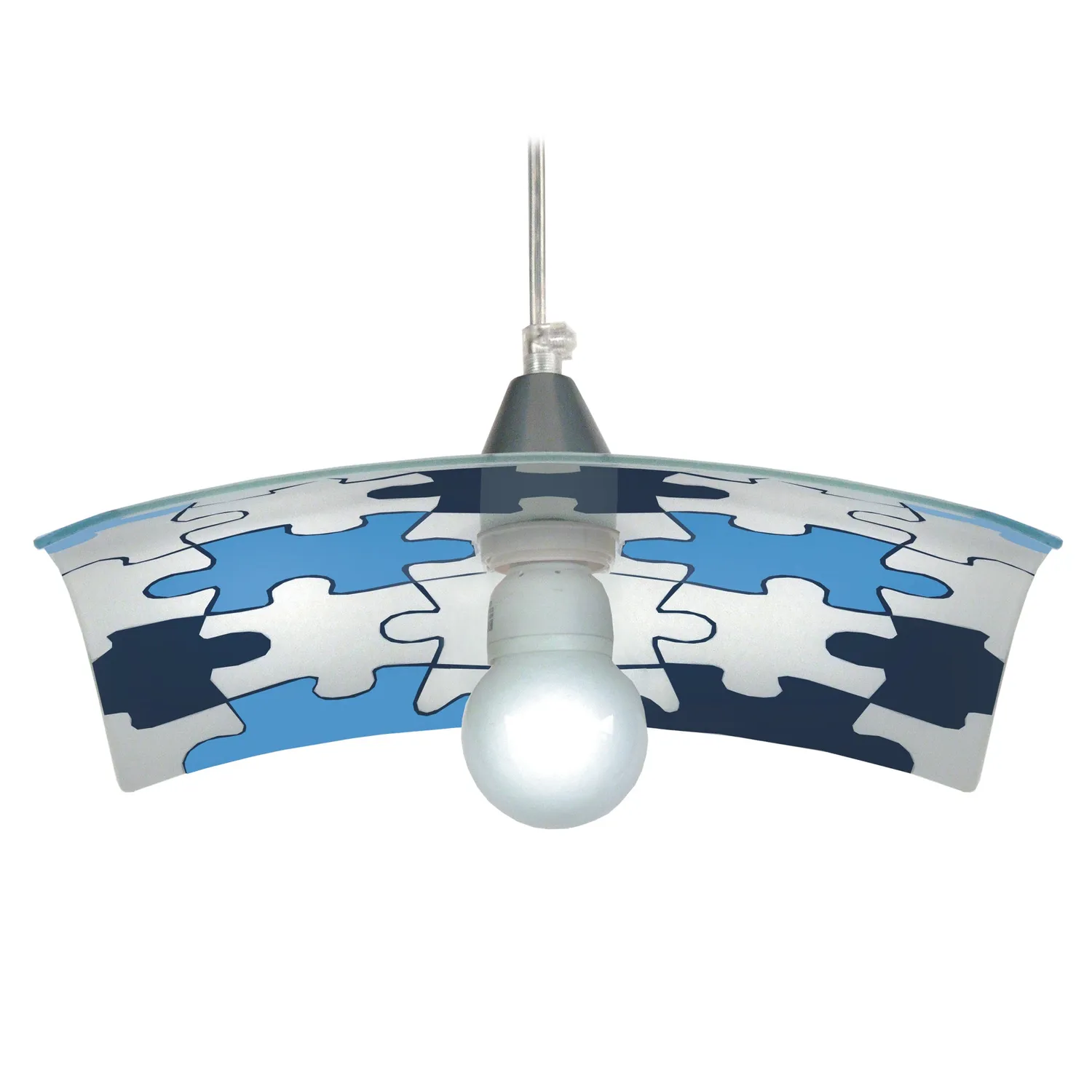 Tosel Manon sospensione geometrica blu 30x100cm cavo quadrato