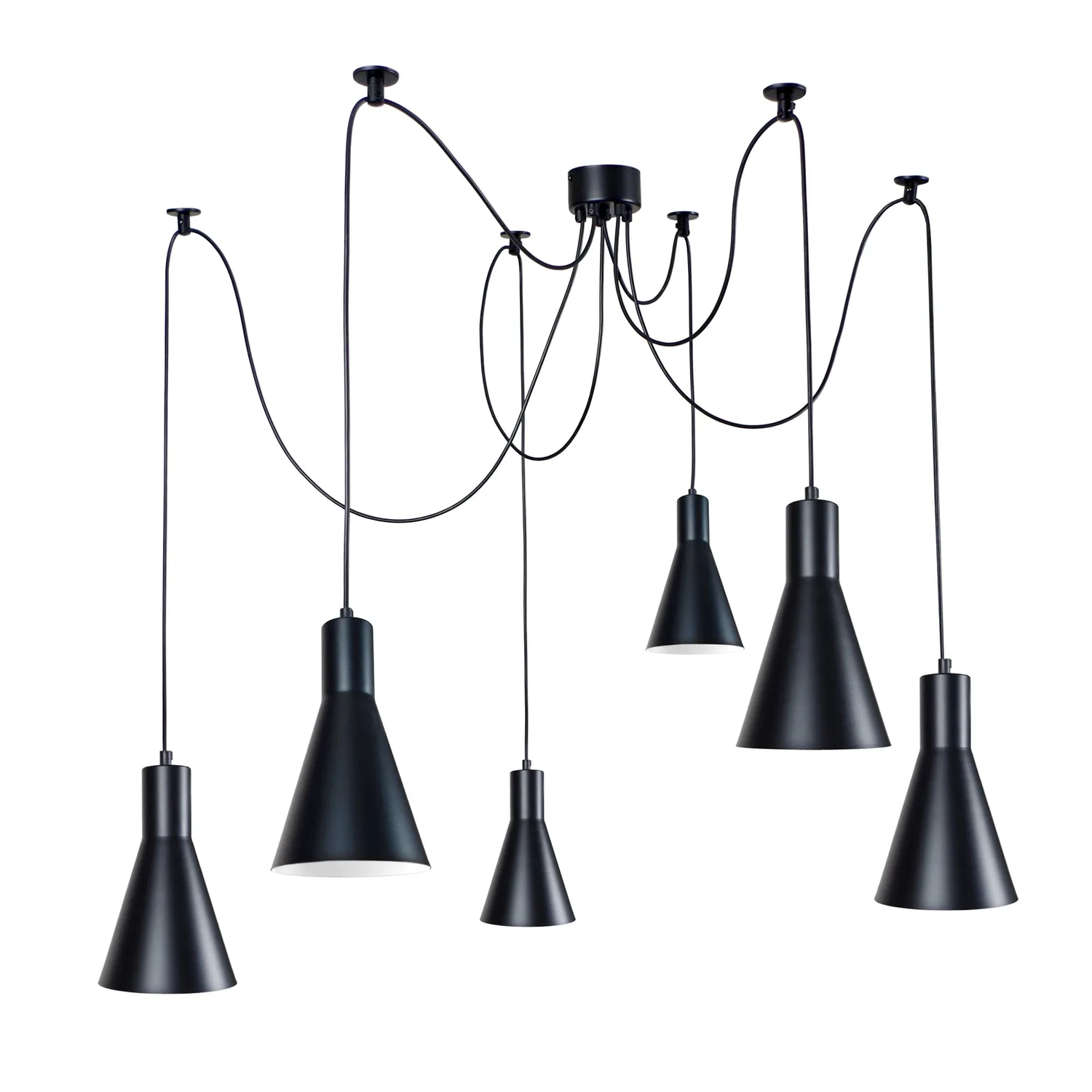 Tosel Krake lampadario metallo nero oro