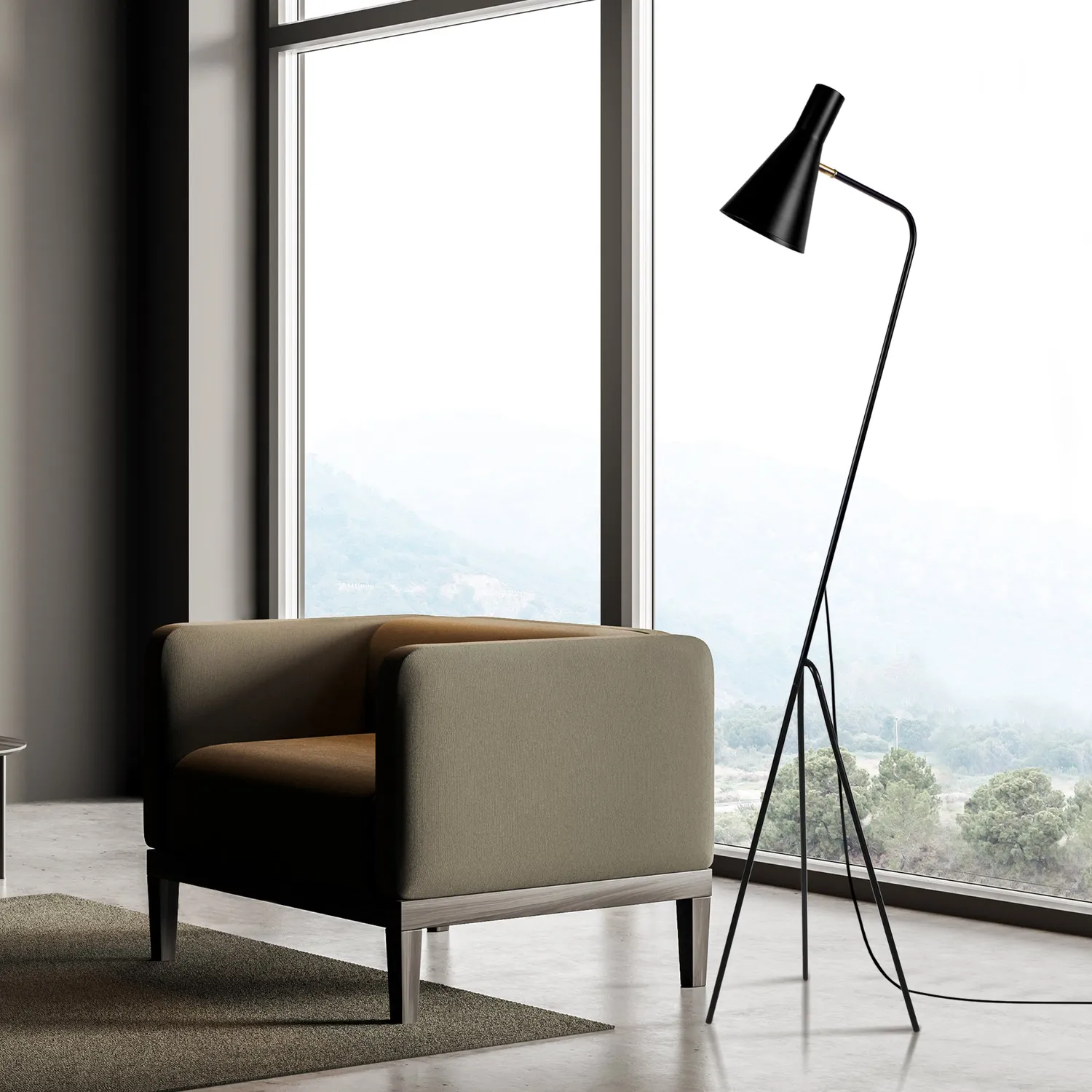 Tosel Funnel piantana lettura 160 cm nera
