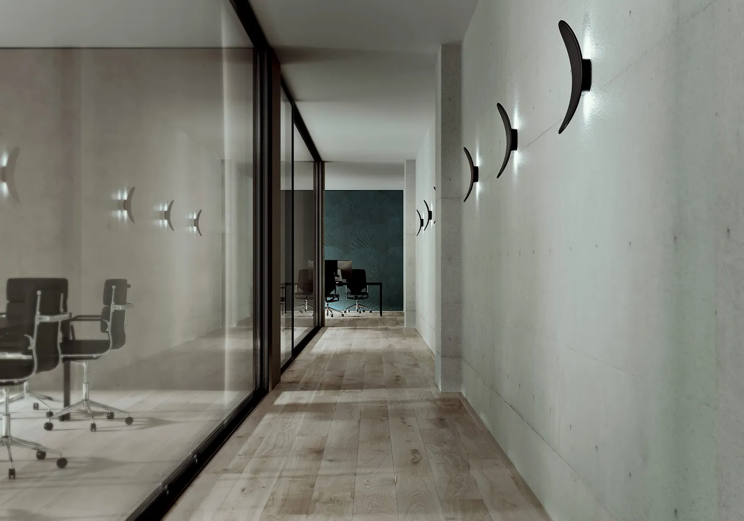 Penta Vela applique nero opaco LED 3000K 40,5 cm