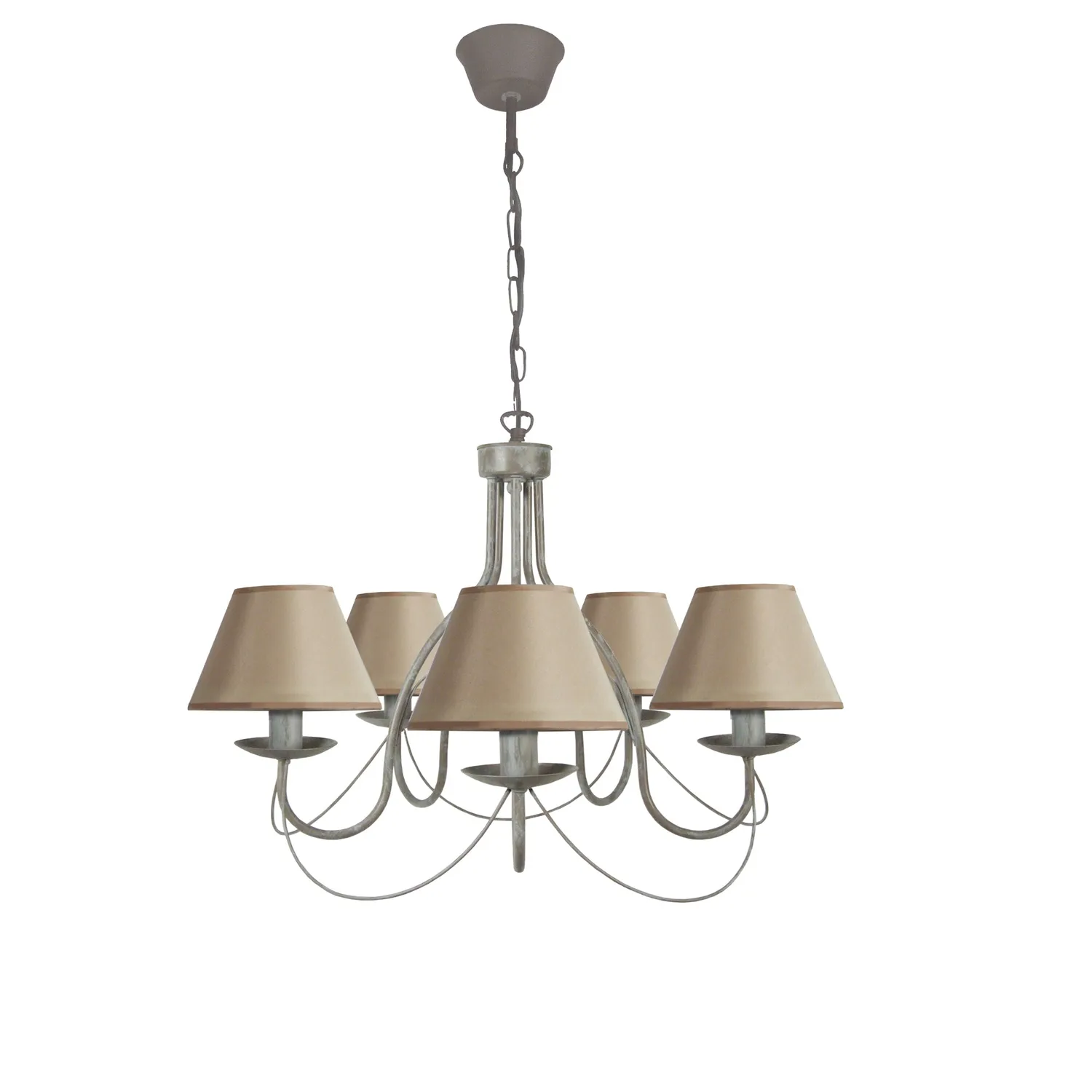 Tosel Provencale lampadario 5 luci grigio 78x80 cm metallo