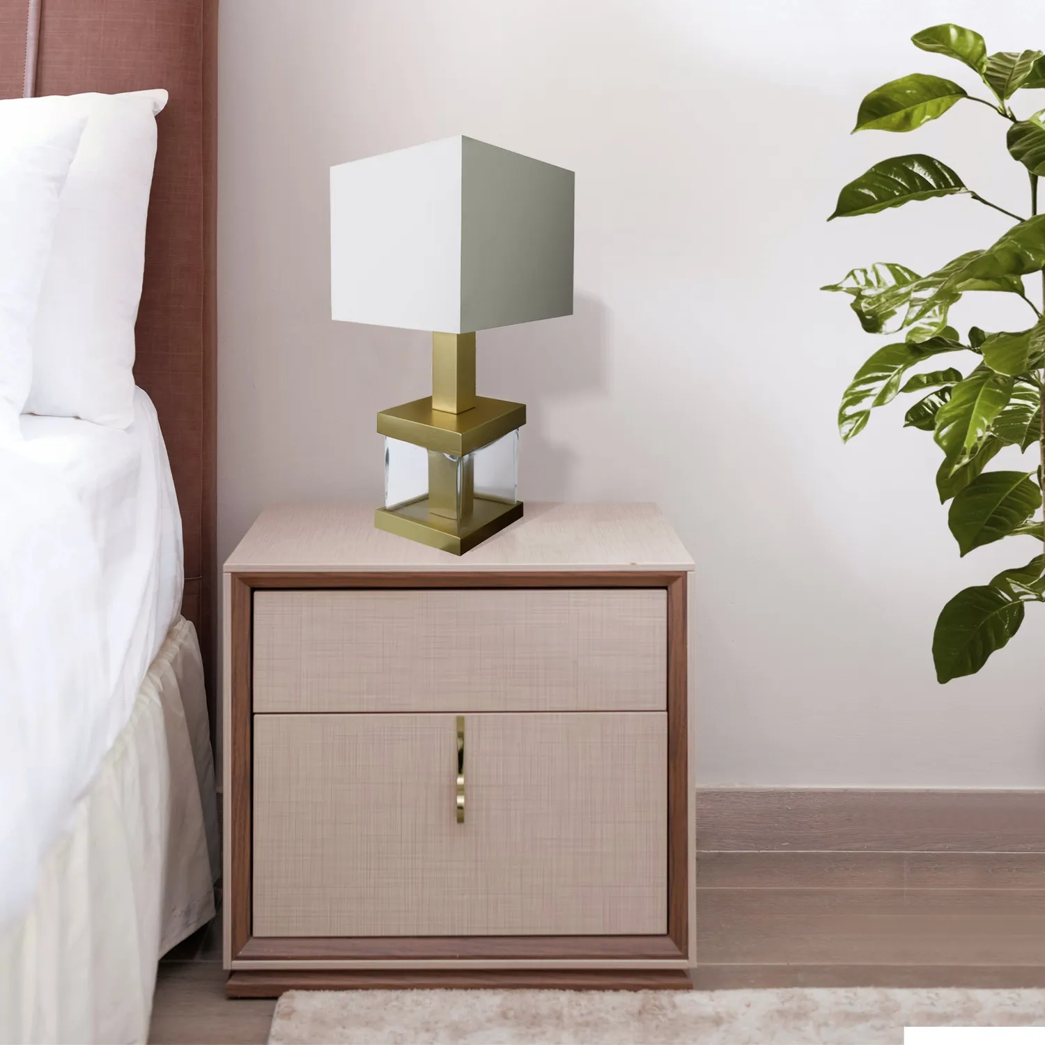 Tosel Fritzburg lampada tavolo vetro cromo 30x67 cm