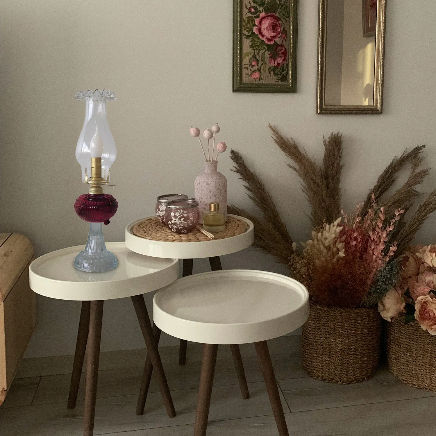 Tosel Varosha lampada comodino 42 cm vetro trasparente E14