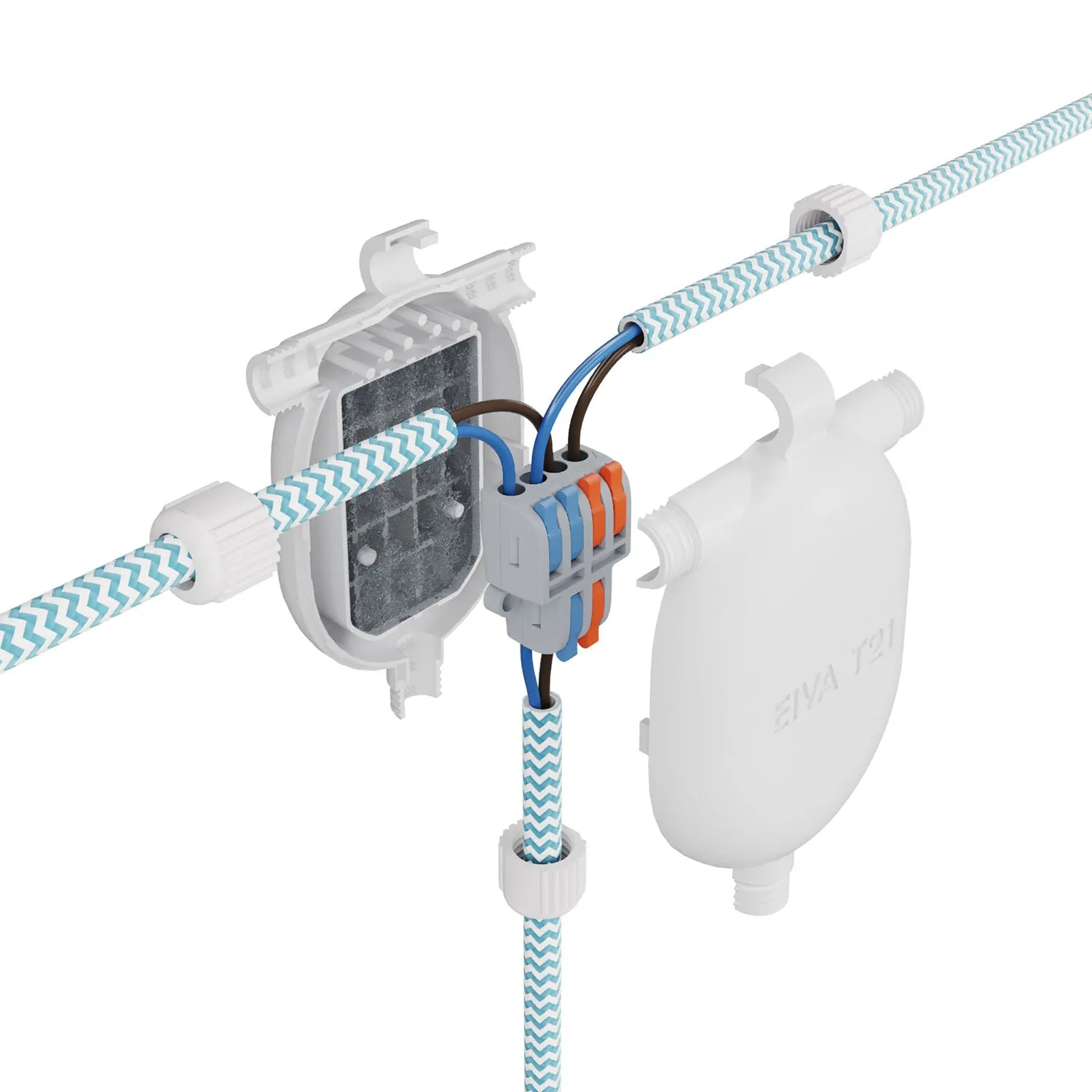 Creative Cables EIVA-3 connettore a T da esterno IP65 bianco