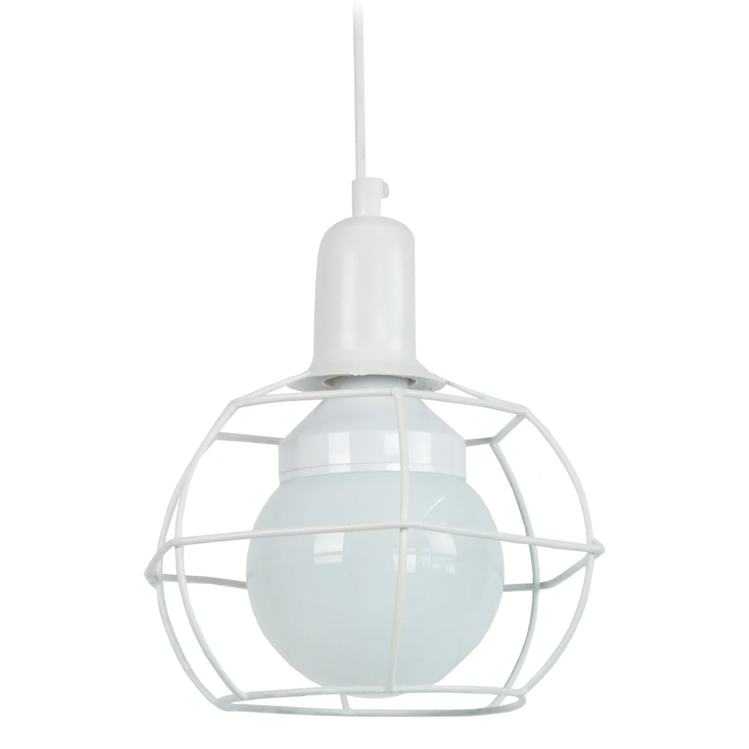 Tosel Hex.Globe Sospensione Globo 18x100cm Nera Metallo