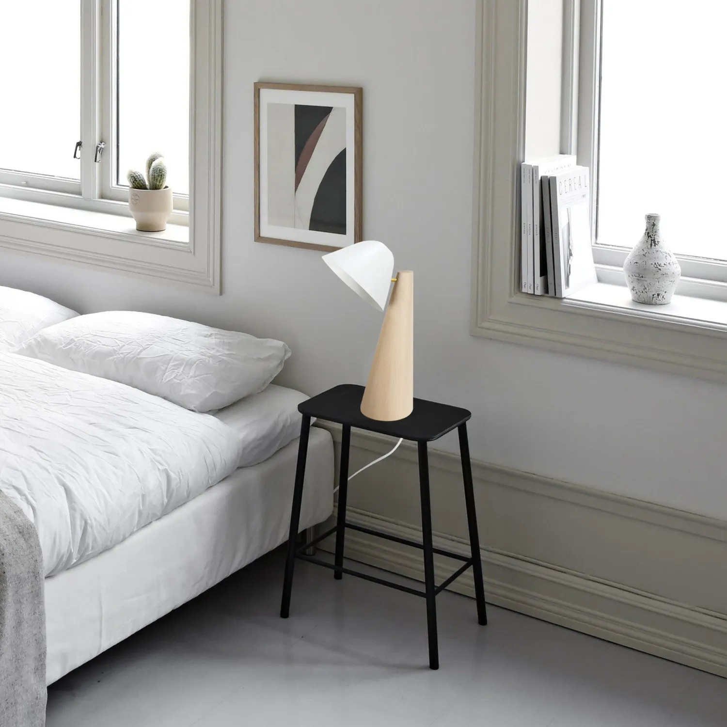 Tosel Nella Lampada da Tavolo Cono 25x42cm Nera Legno