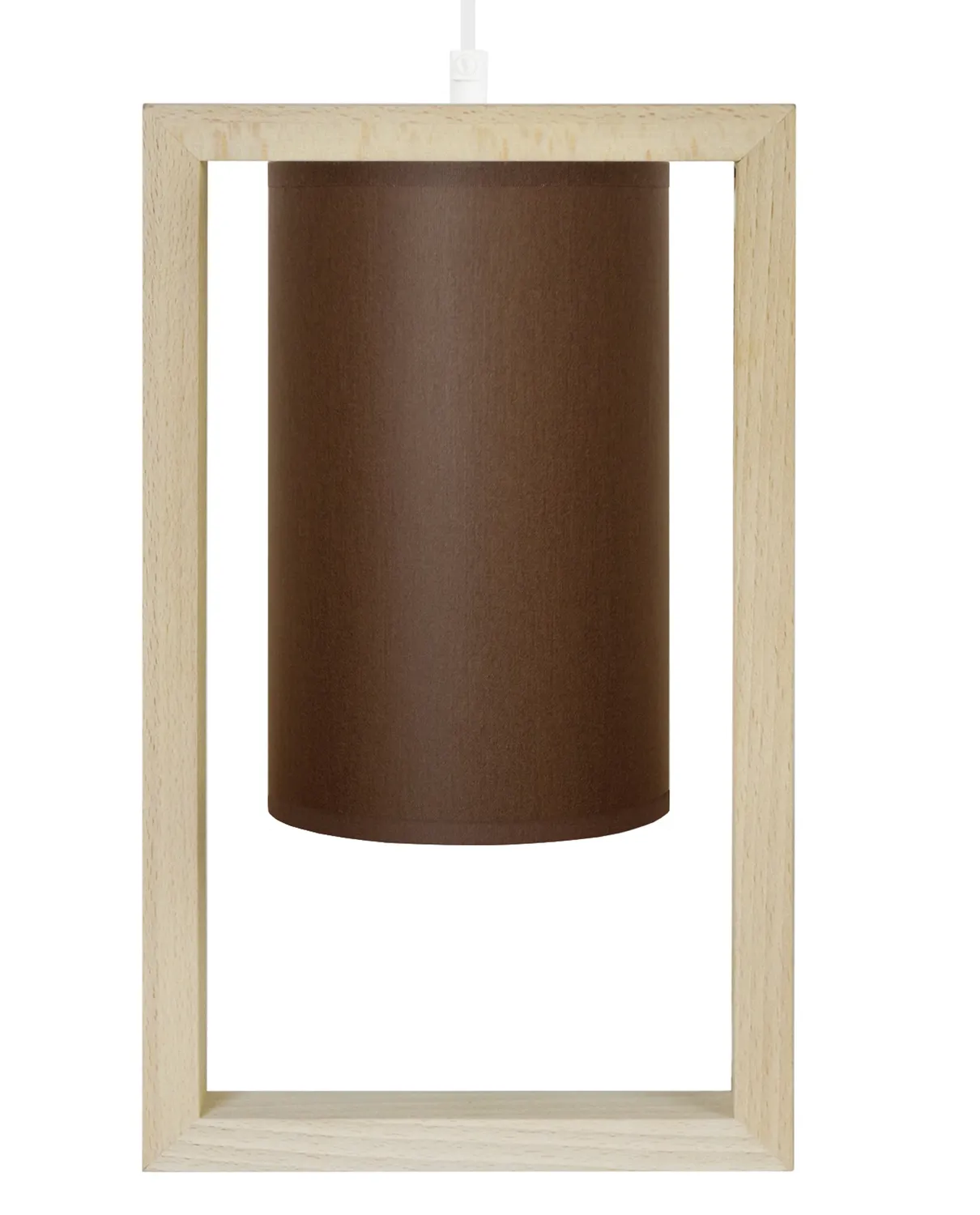 Tosel La Défense sospensione legno tessuto naturale taupe E27