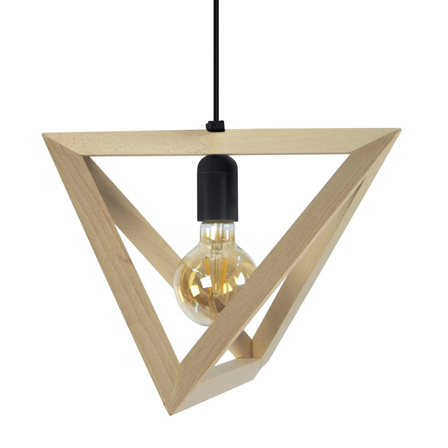 Tosel Tétraèdre C sospensione piramide legno naturale 35x100cm
