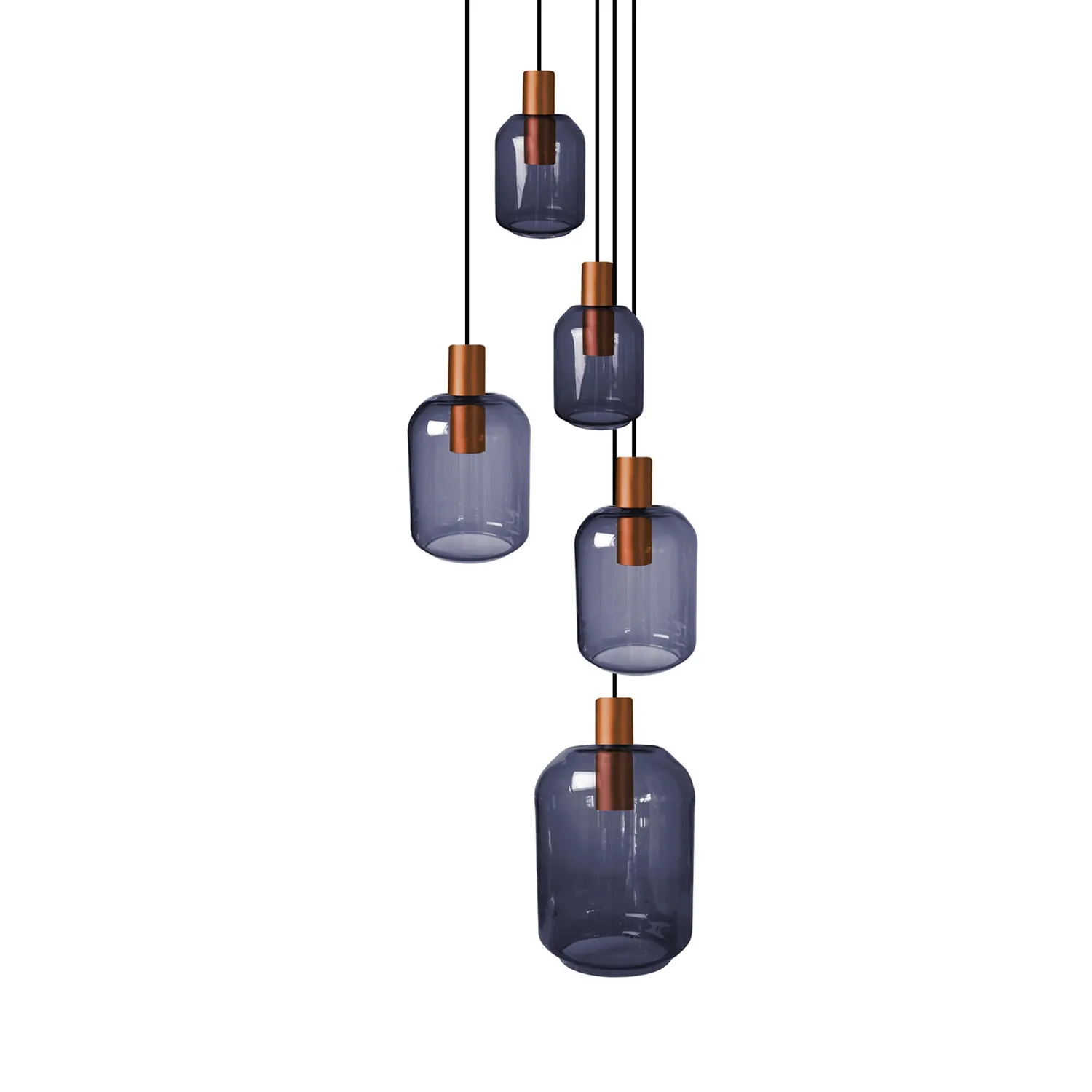 Tosel Svalbard Small lampadario 5 luci rame trasparente