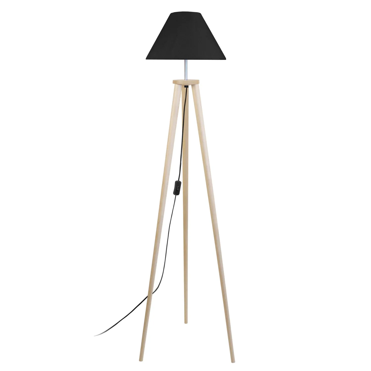 Tosel Utgard Bois piantana treppiede naturale ecrù luce calda