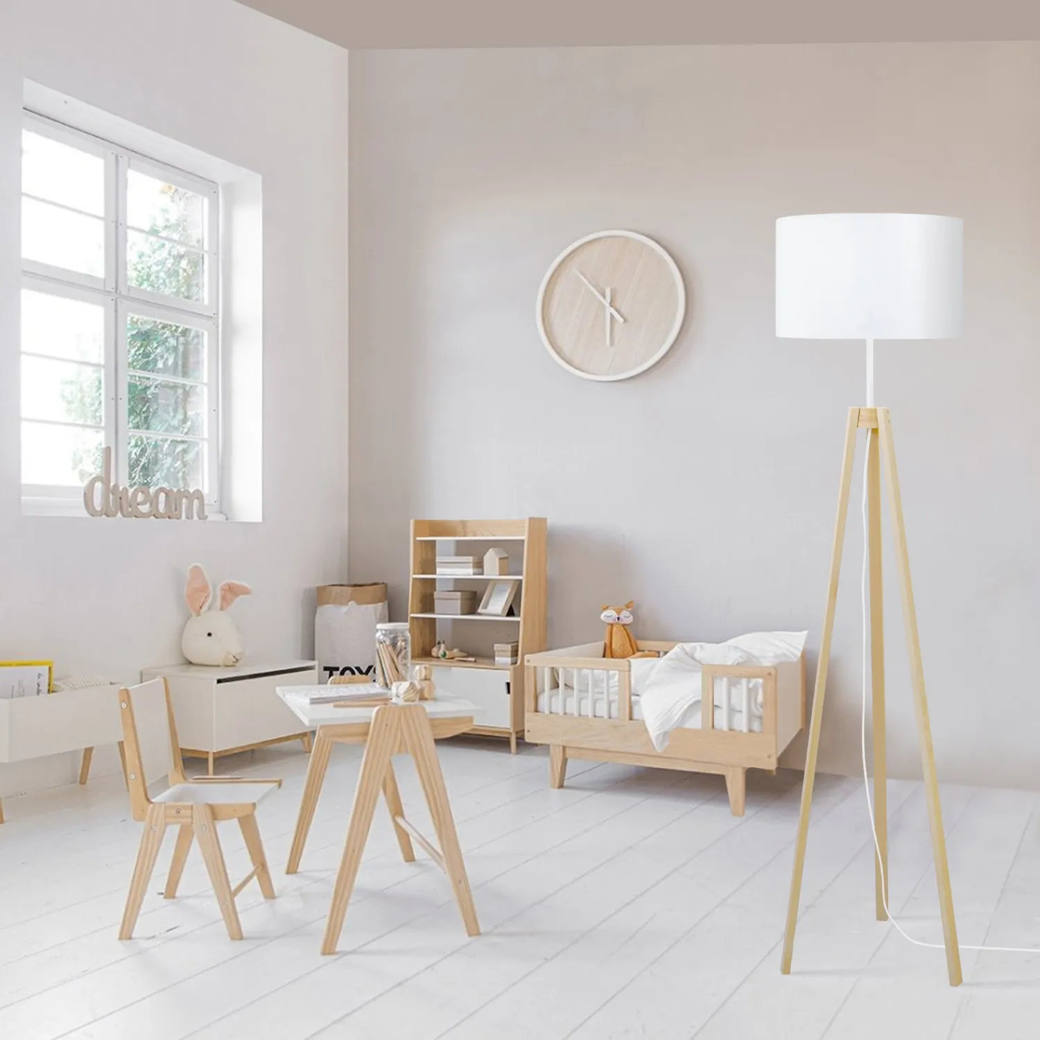 Tosel Viborg piantana treppiede 40x155 cm naturale-bianco