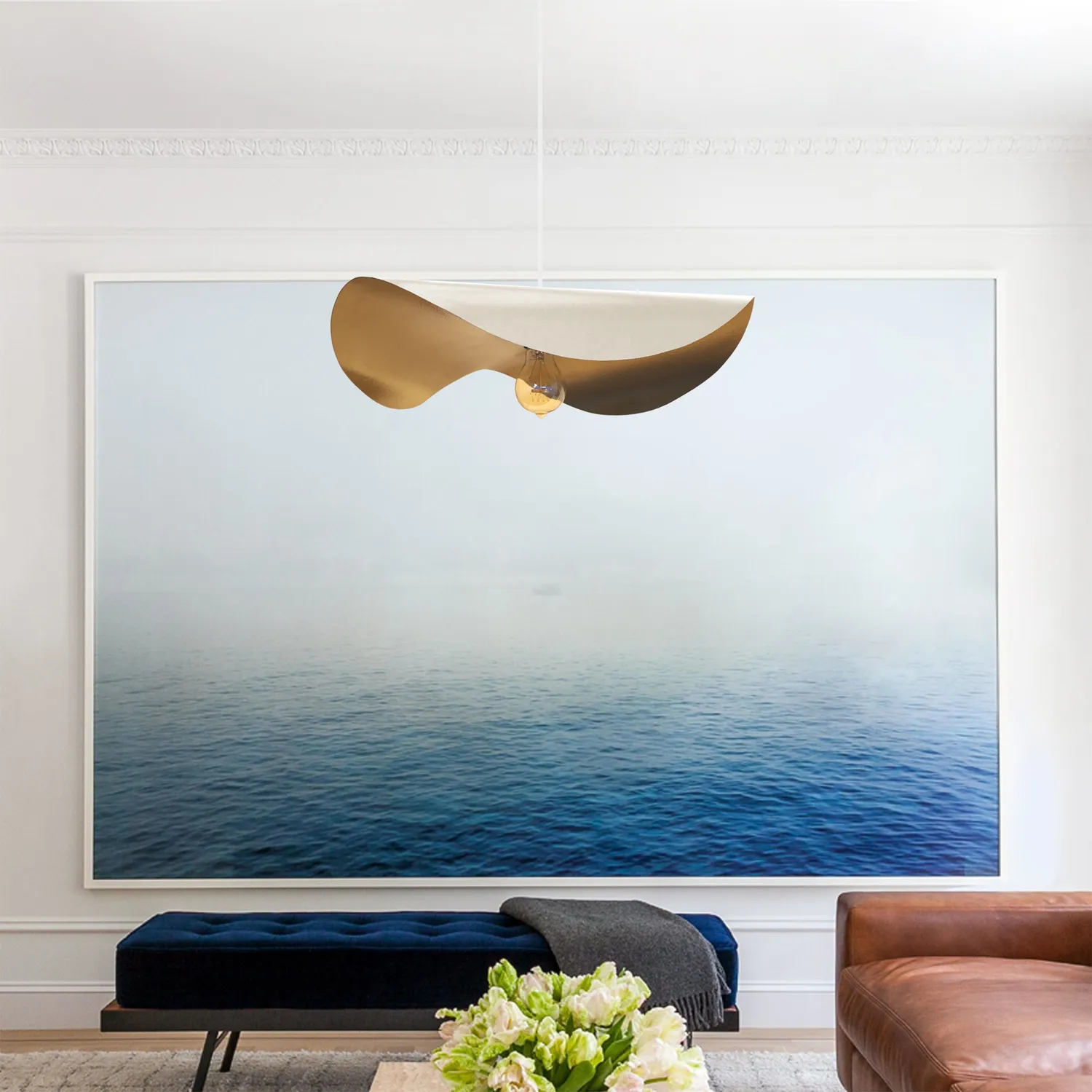 Tosel Grande Madame sospensione metallo nero 50x100 cm