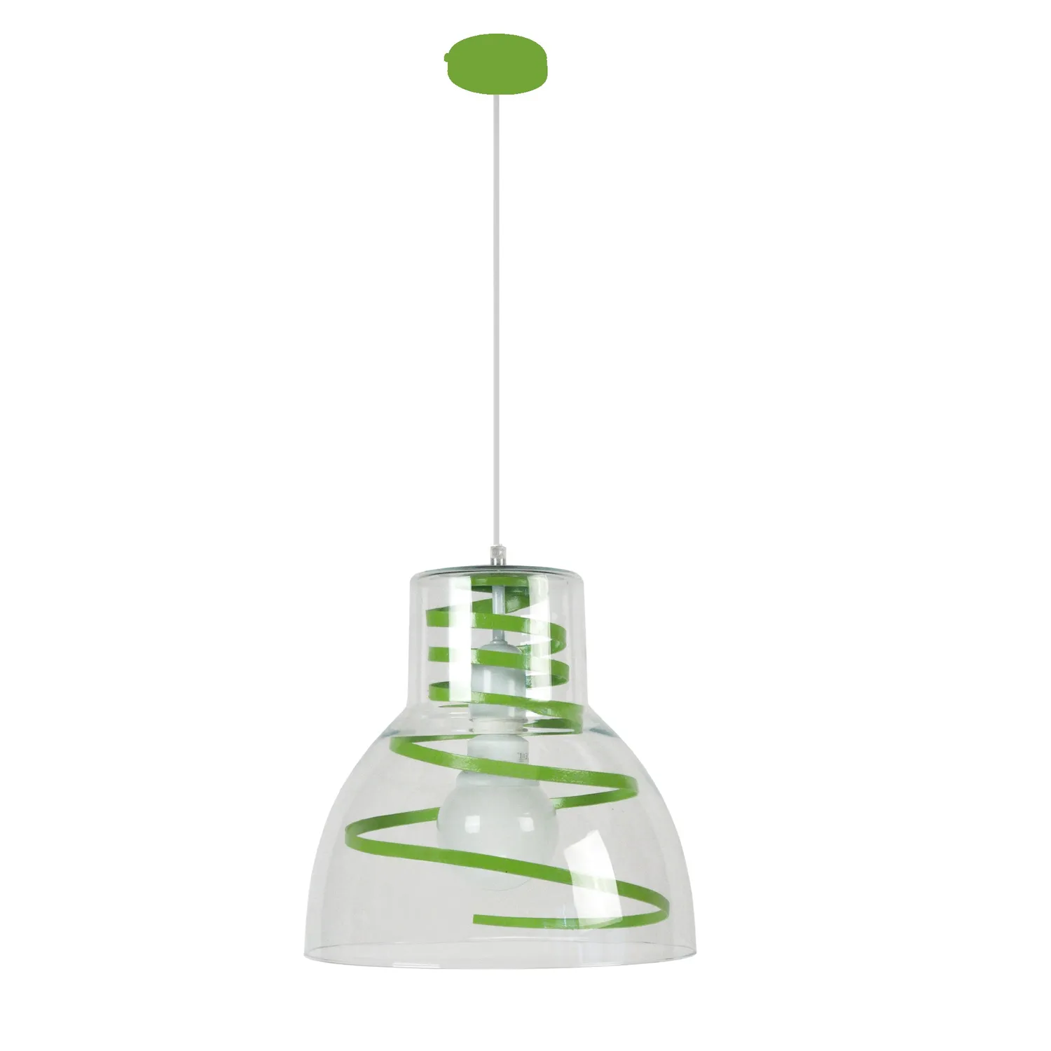 Tosel Cloche Verre sospensione vetro campana verde 30x100 E27