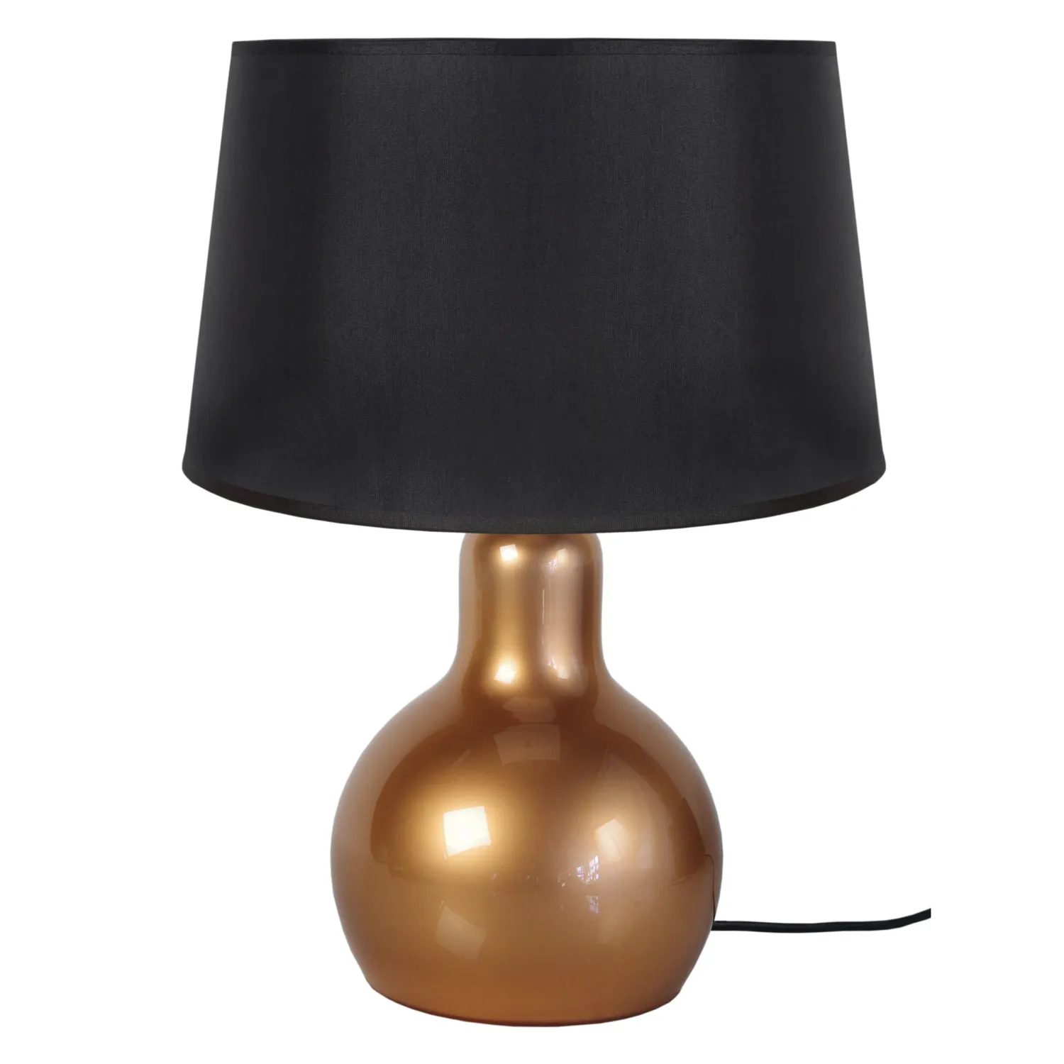 Tosel Vianne lampada da tavolo 30 cm cromo e nero cupola