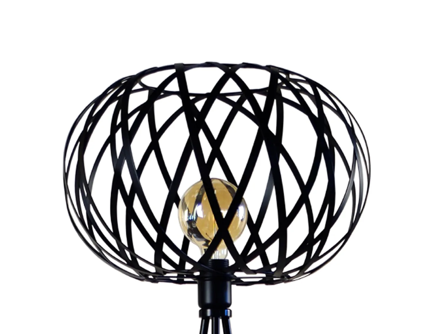 Tosel CITROUILLE piantana treppiede metallo nero 40x165 cm E27