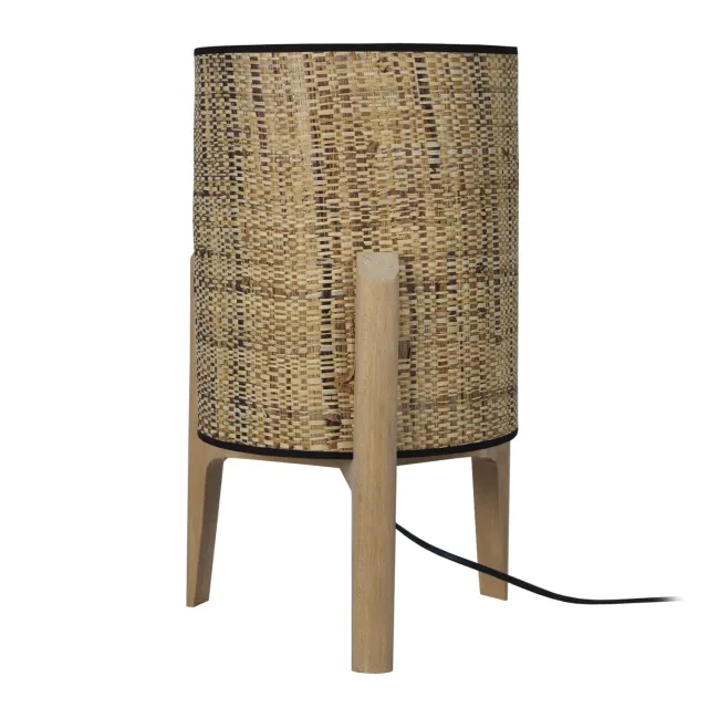 Tosel Pippint Large lampada da comodino treppiede bianco naturale
