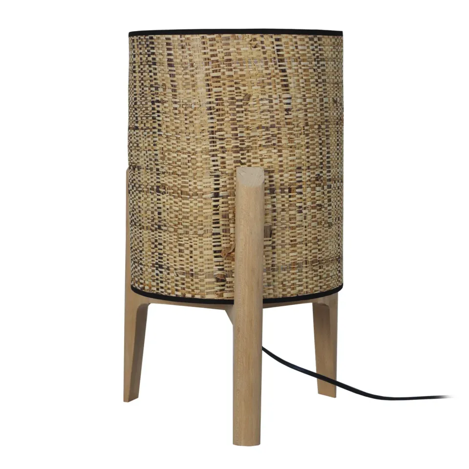 Tosel Pippint Large lampada da comodino treppiede bianco naturale