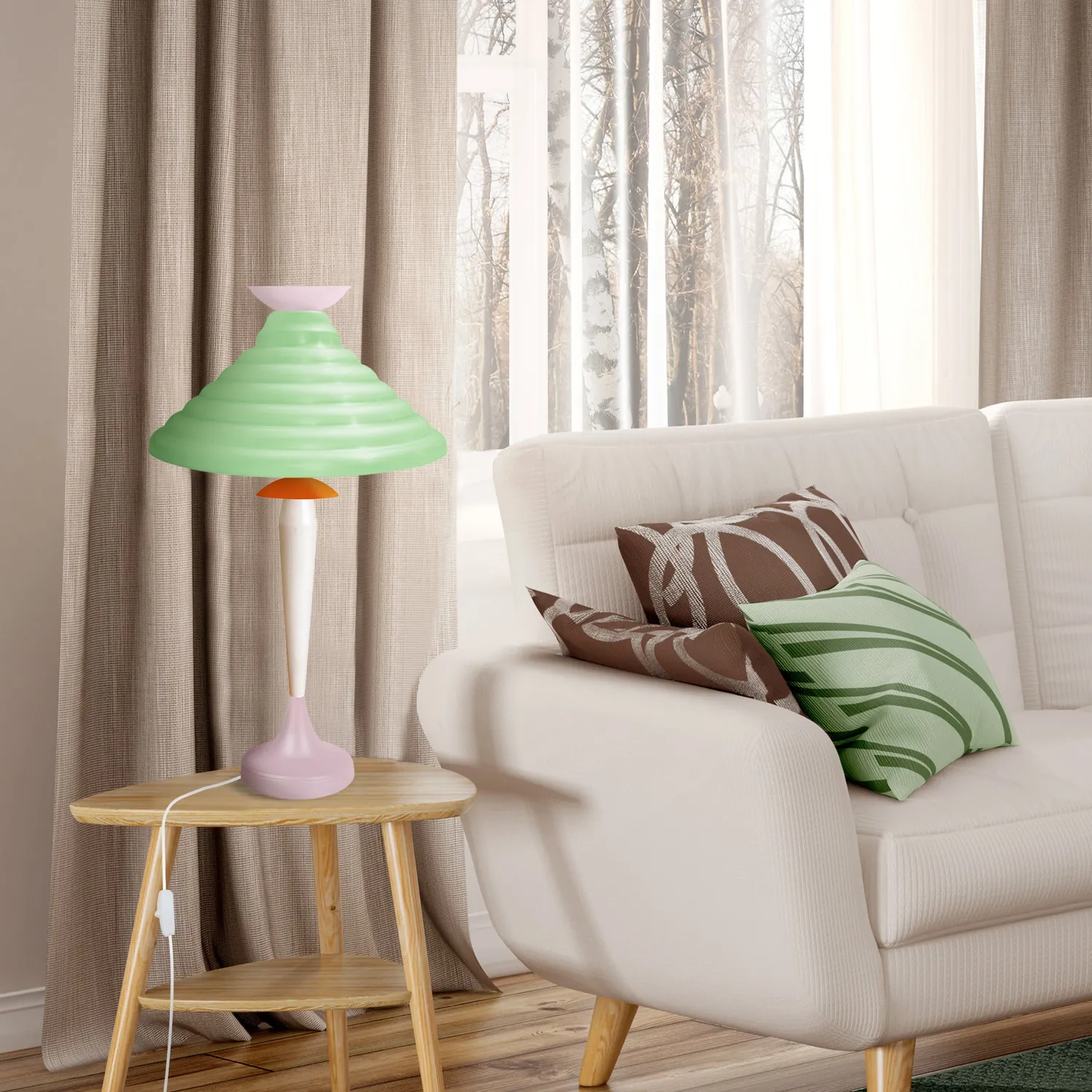 Tosel Agda Lampada da Tavolo Blu 35x61 cm Metallo