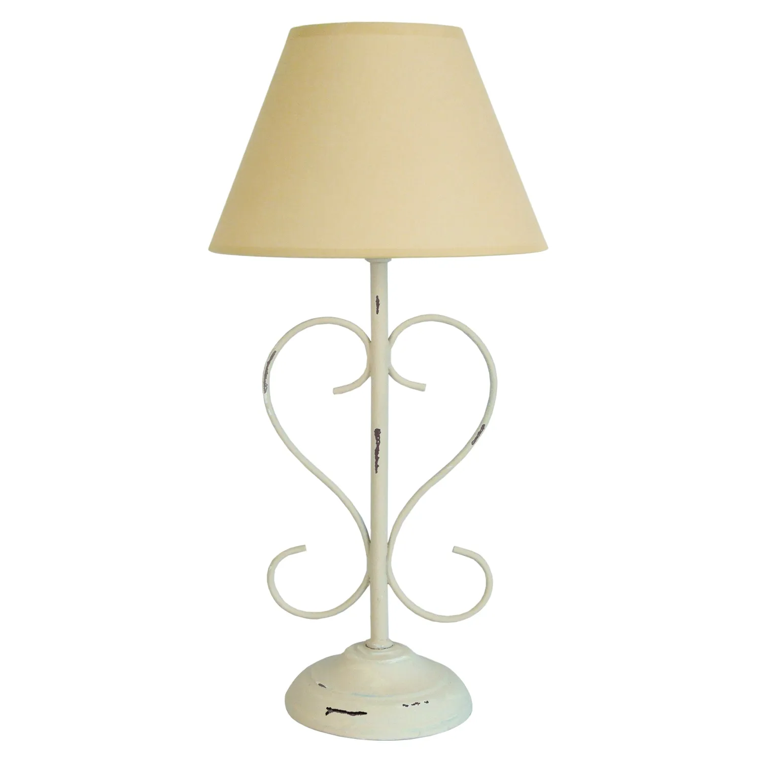 Tosel Belcastel lampada comodino metallo bianca ecrù