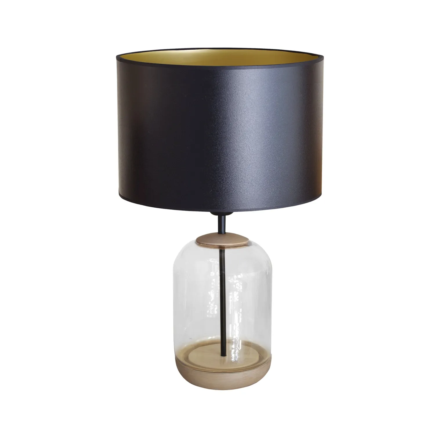 Tosel Svalbard Midium lampada comodino 41 cm vetro nero
