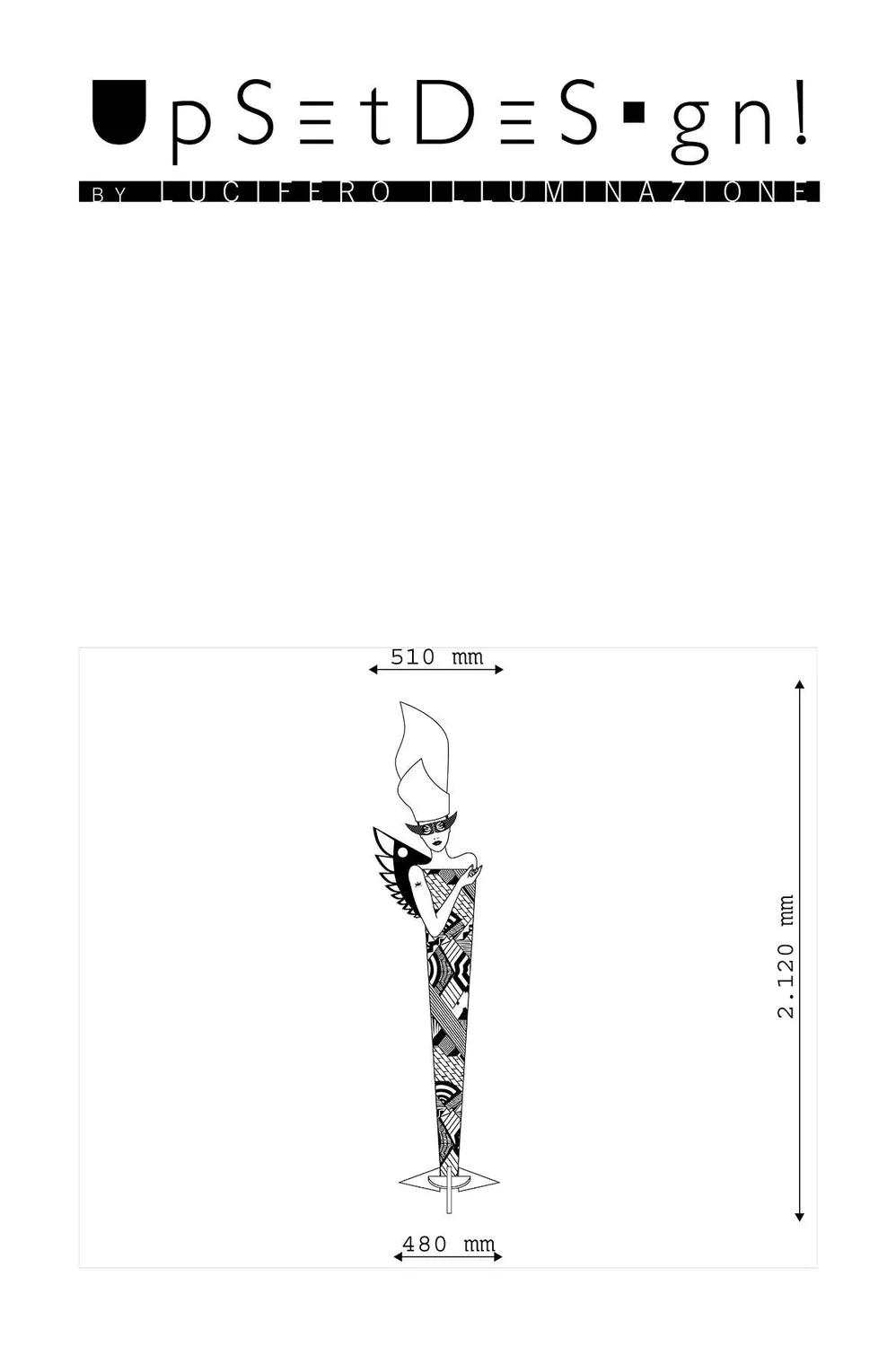 Lucifero Upset Design Azhue lampada terra legno alta E27