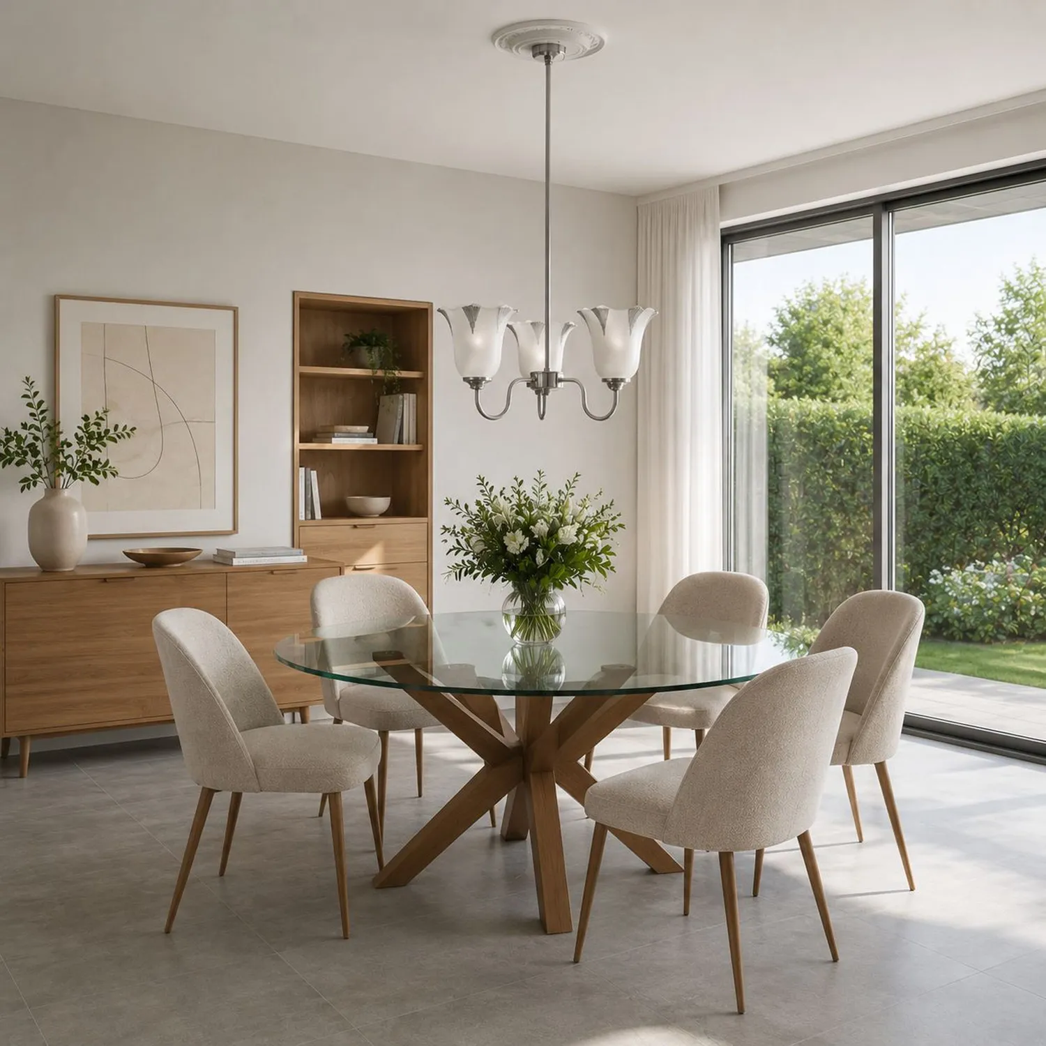 Tosel Brussels lampadario cromo 50x50cm vetro