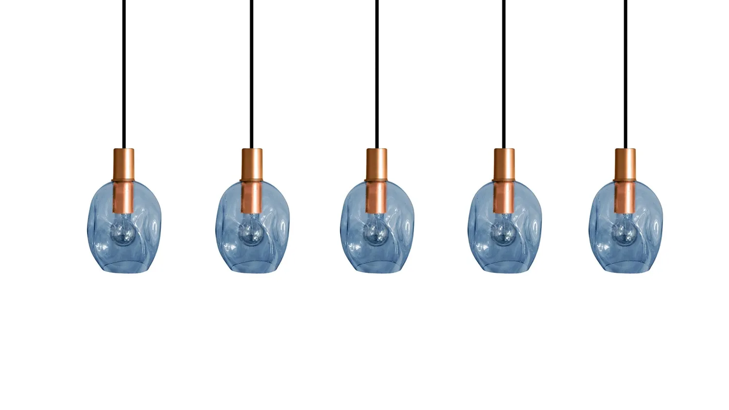 Tosel Vingolf Lampadario Rame Vetro 5 Luci E27