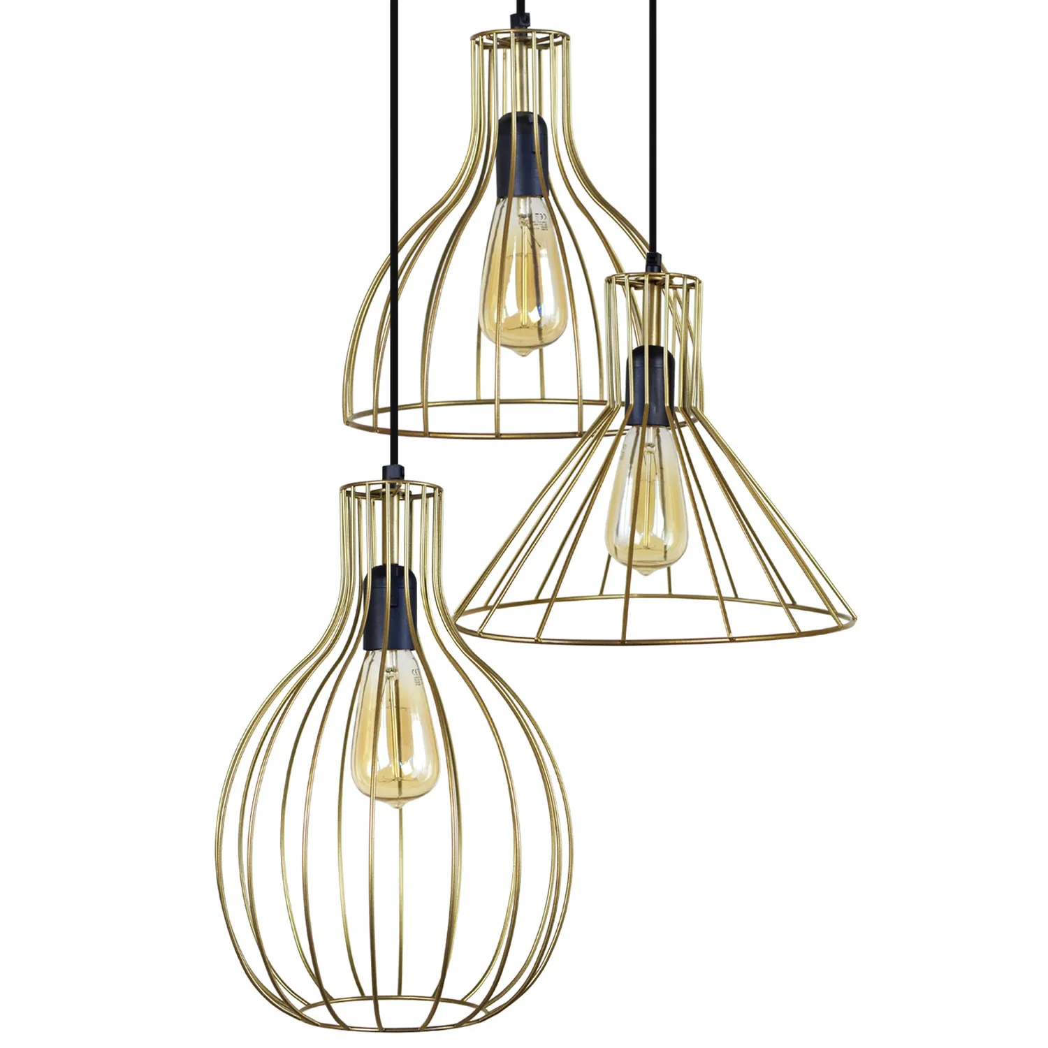 Tosel RUGBY POIRE CONE lampadario metallo nero 40x90 cm