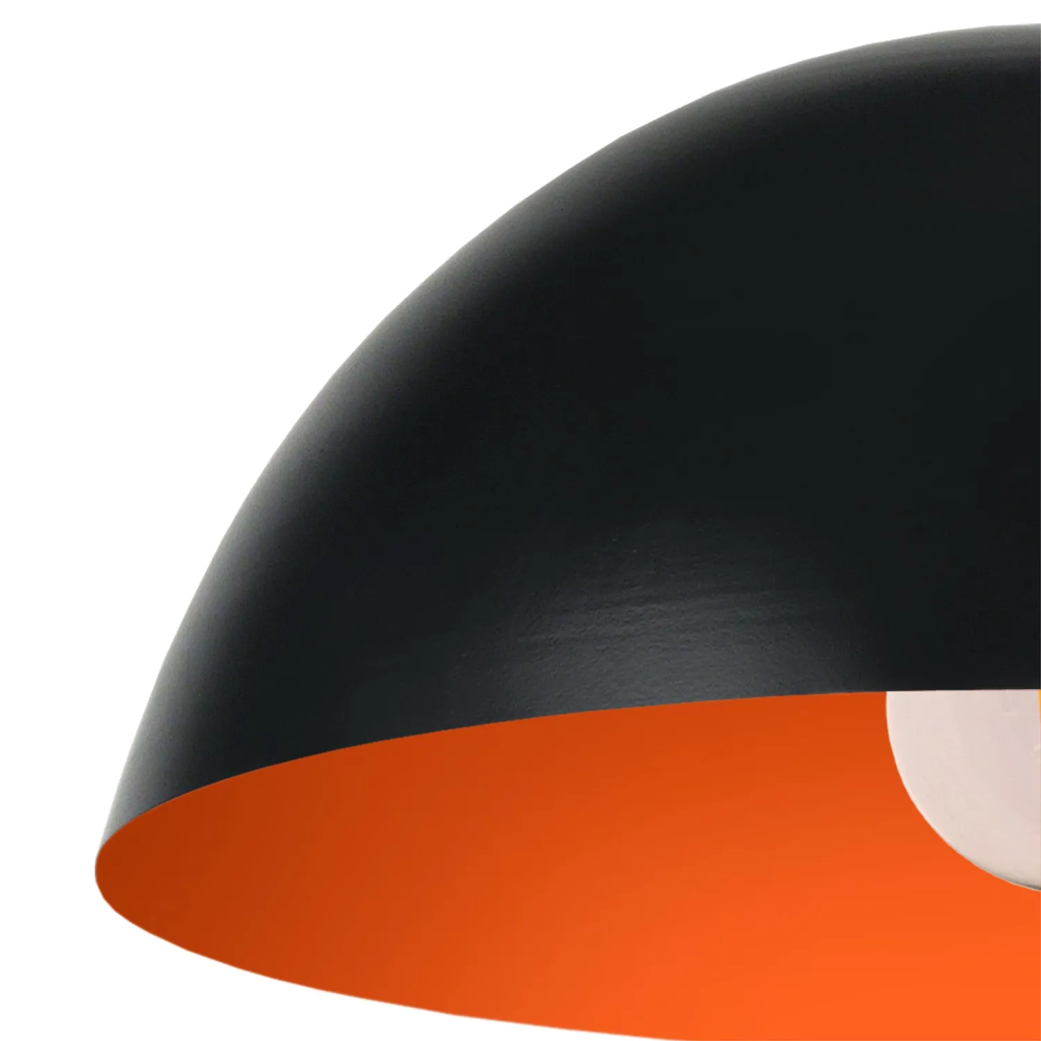 Tosel Demi Boule Sospensione 42x100 cm Nero Arancio