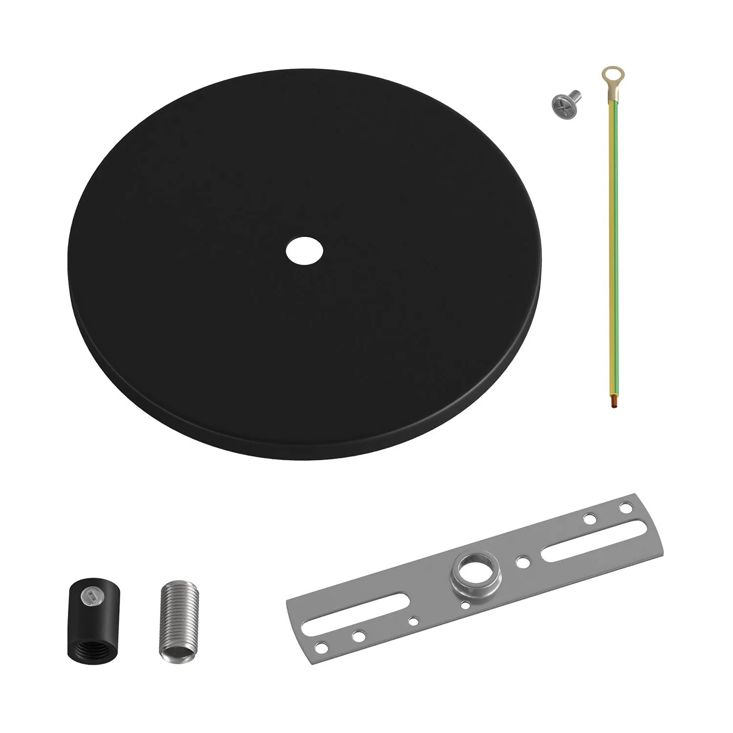 Creative Cables rosone da incasso soffitto nero 1 foro