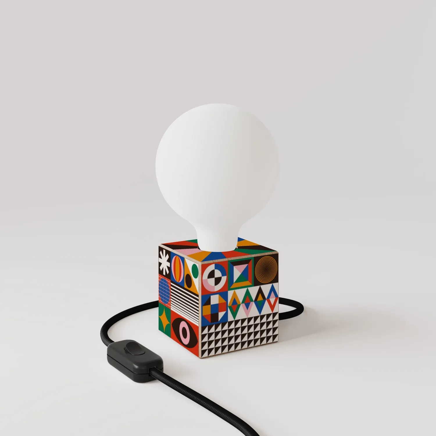 Creative Cables PosterLad Cubetto Lampada da Tavolo con Lampadina