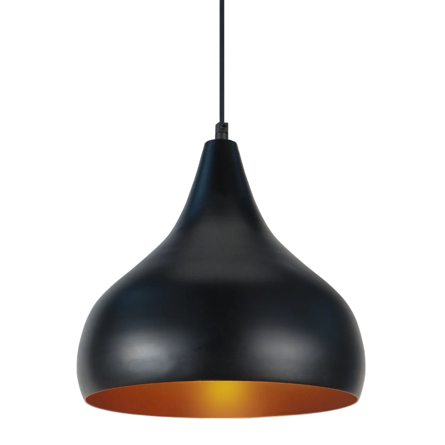 Tosel Camberra sospensione conica metallo 27x100 cm nera