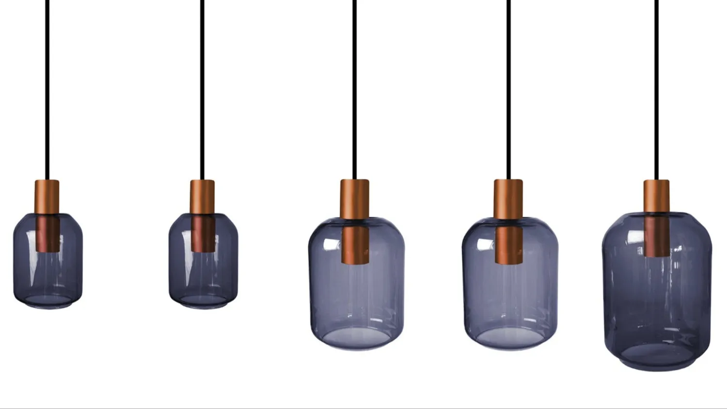 Tosel Svalbard Small lampadario rame trasparente 5 luci