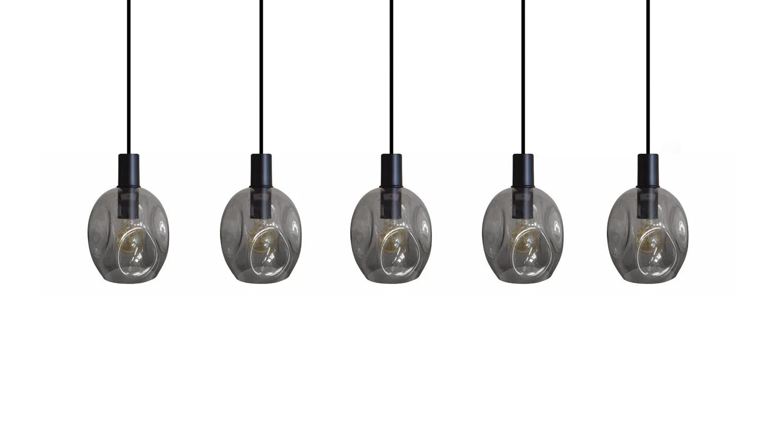 Tosel Vingolf lampadario nero-trasparente 100x100 cm 5 luci