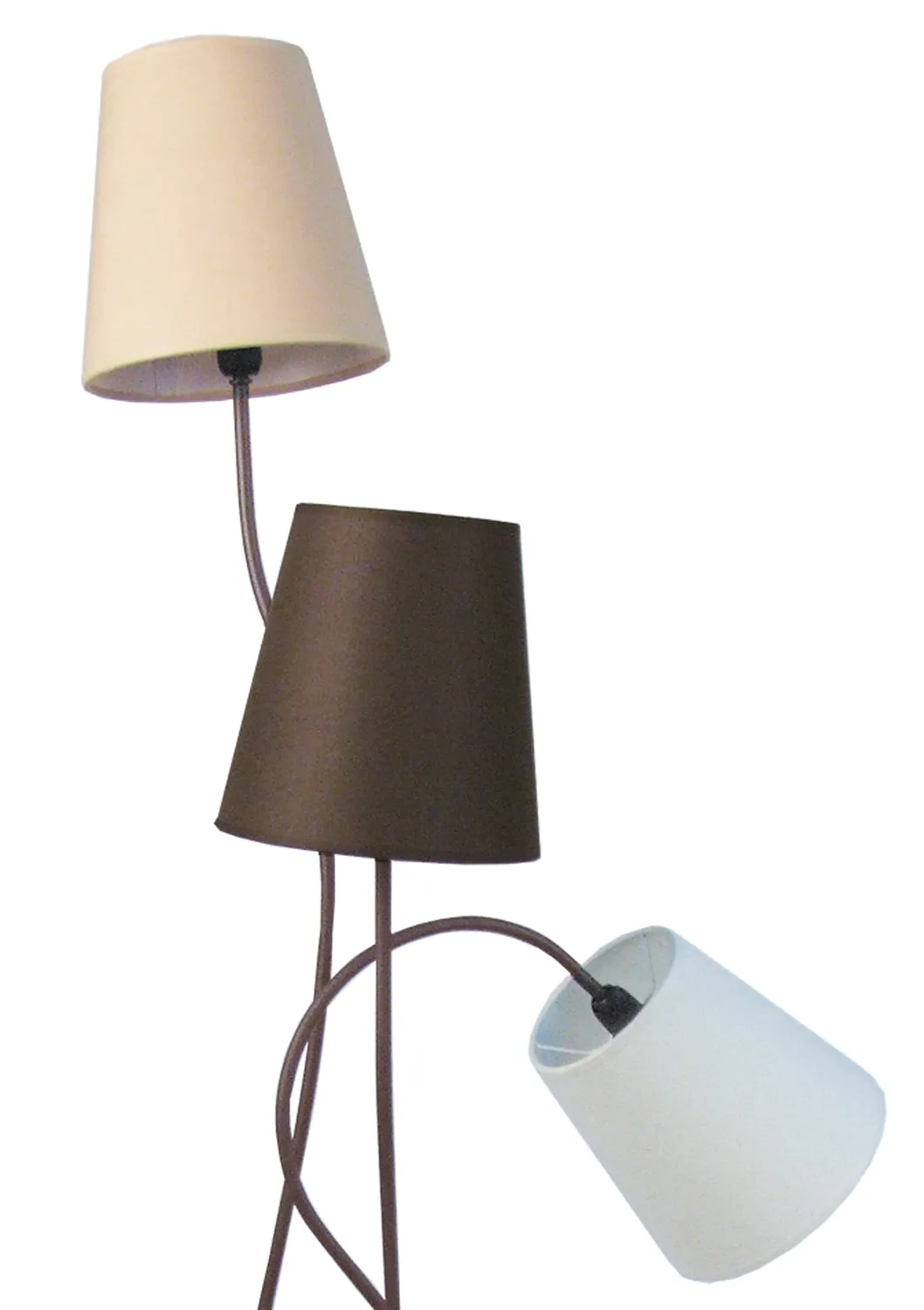 Tosel Nice piantana metallo 3 luci marrone E14