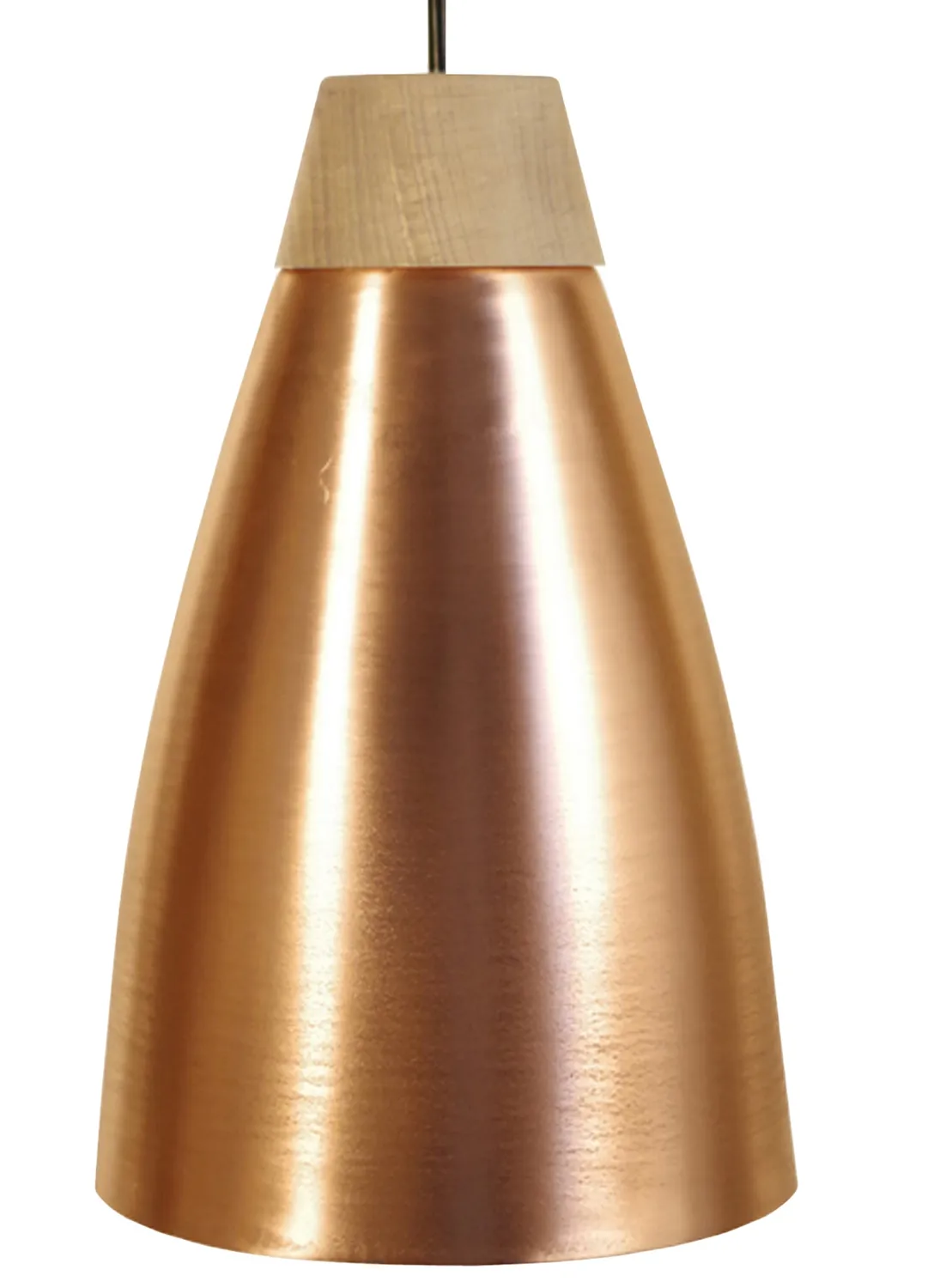 Tosel Larsen sospensione rame legno conica