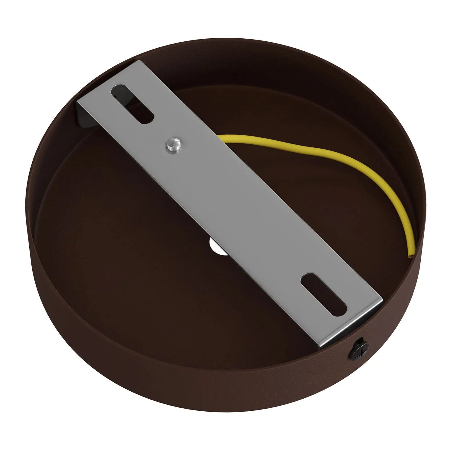 Creative Cables rosone soffitto metallo ruggine scura 1 foro 7 cm